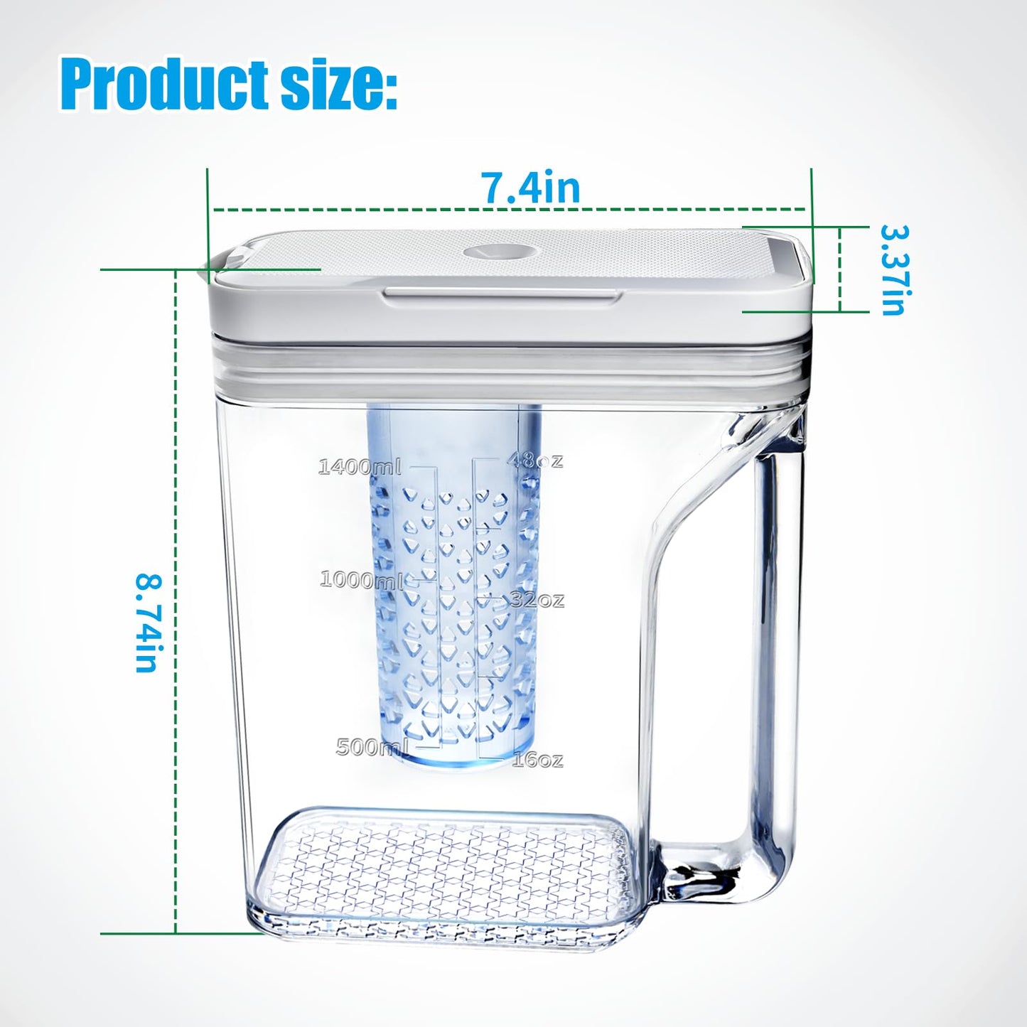 Upgraded Refrigerator water Pitcher DA97-17395A Compatible With Samsung Fridge water Reservoir, Double sealing Fridge reservoir NO leak, Water Tank Fit Samsung Refrigerator (White)