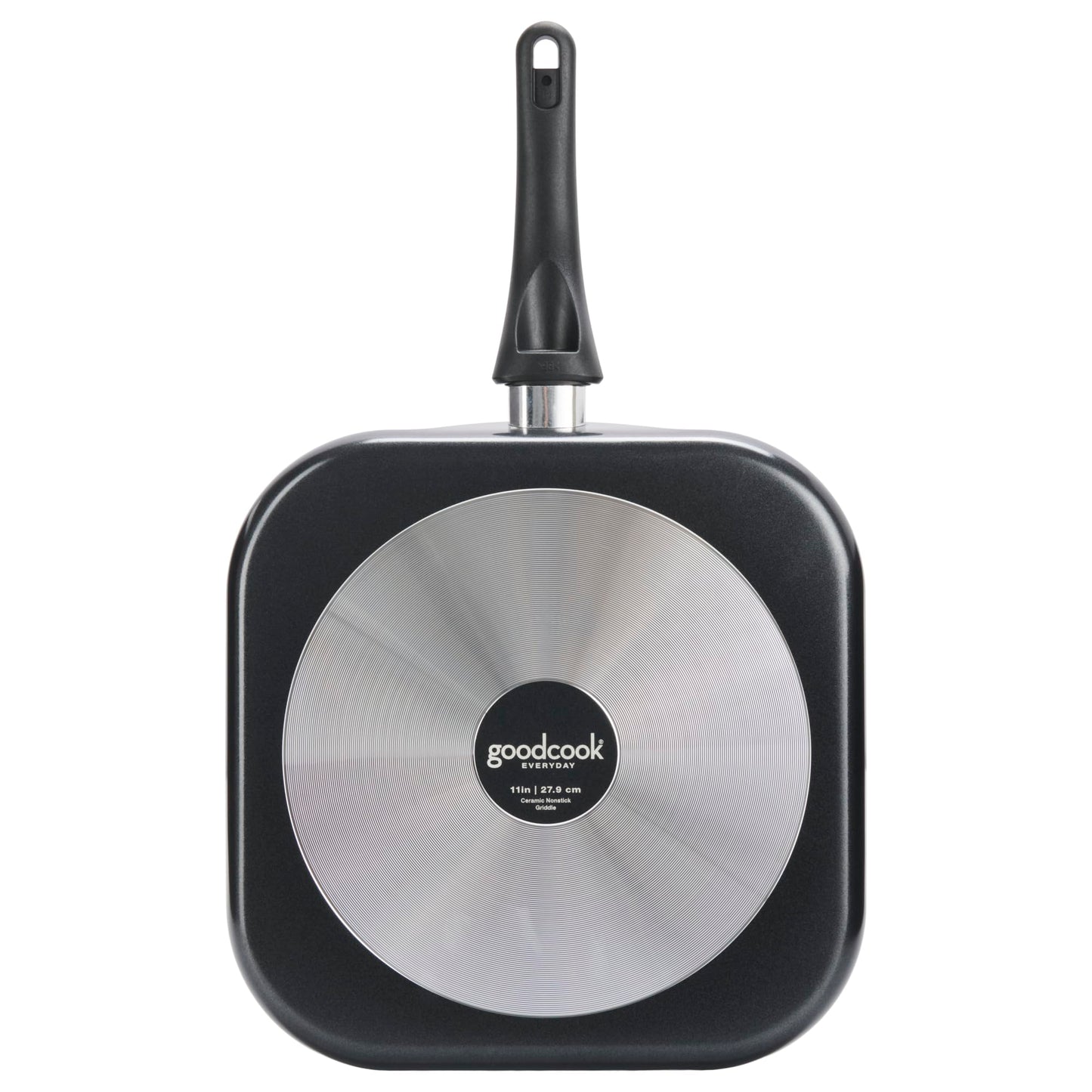 GoodCook Everyday Griddle Pan Ceramic Nonstick Aluminum Construction for Even Heating Non-Toxic PTFE & PFOA Free, 11-Inch, Black