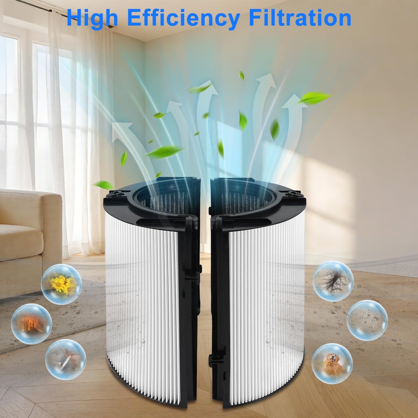 NXBHG 2 Pack HP1 HP2 Filter replacement For Dyson HP1 HP2 HP10 TP07 TP10 TP09 TP06 TP04 TP7A HP07 HP06 HP04 HP09 HP4A HP7A PC2 PC1 DP04 360°combi glass carbon air puri-fier filter