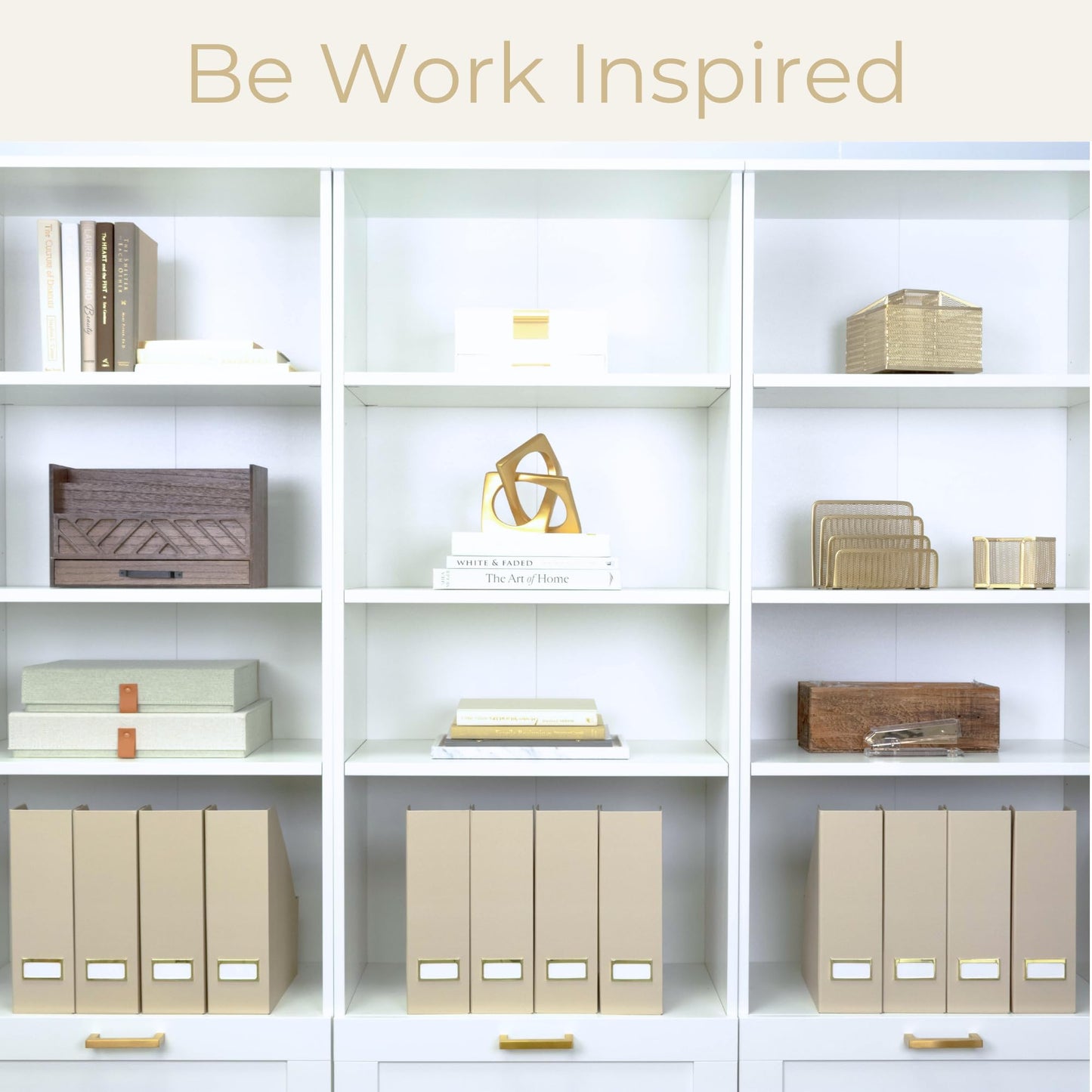 BLU MONACO | Set of 6 Foldable Taupe Magazine File Holders with Label Holders | Vertical File Organizer & File Storage Boxes for Desk, Shelves & Home Office