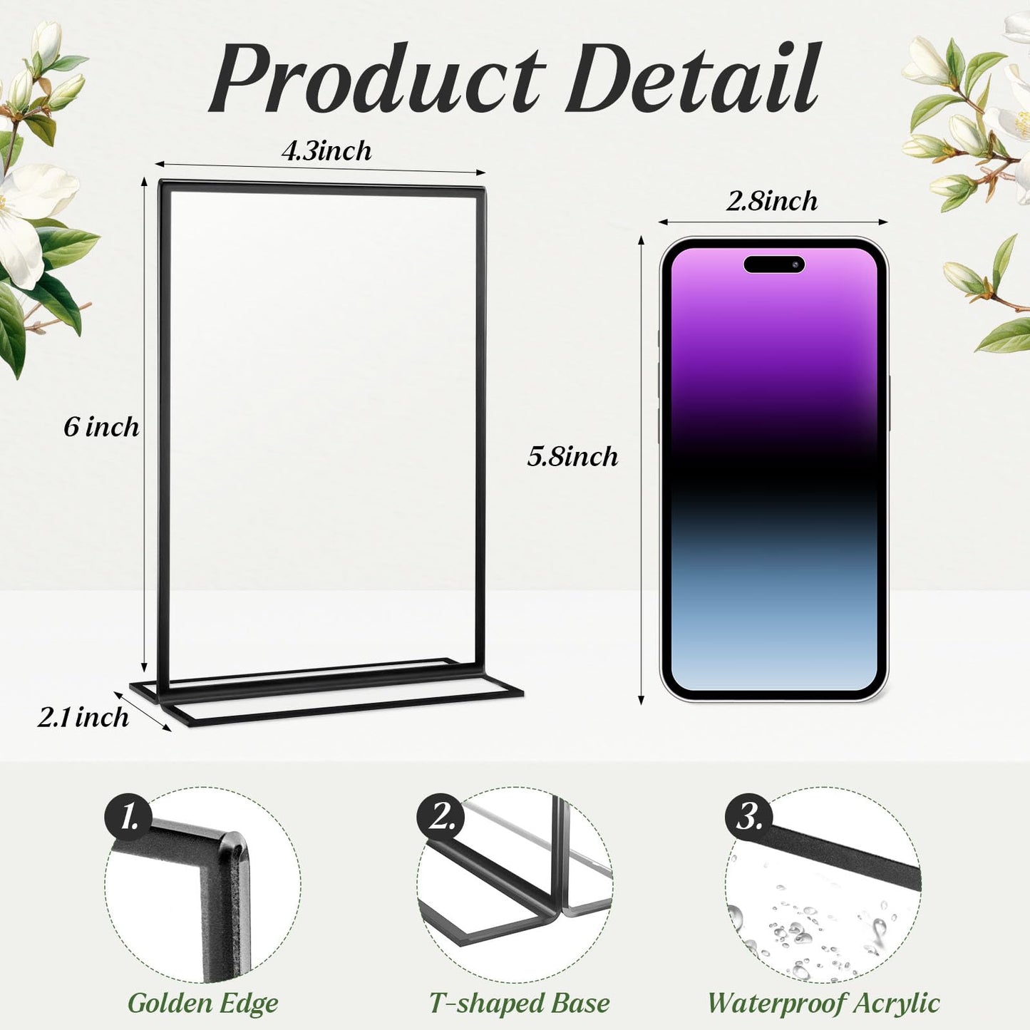 Alffun 20 Pack Acrylic Sign Holders 4x6 Inch, Double Sided Vertical Stand Clear Picture Frames, Wedding Table Numbers Frames for Party, Restaurant Signs and Office Photos