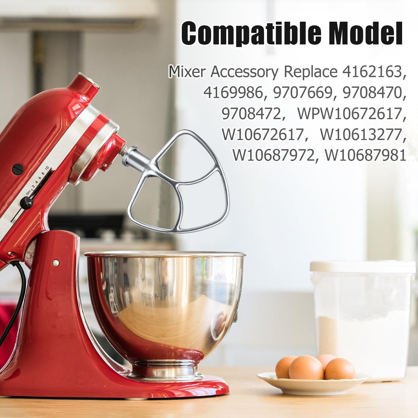 Stainless Steel K45B Coated Flat Beater for KitchenAid 4.5-5 Qt Mixer Paddle Attachment Flat Beater Fits Stand Mixer Bowls For KitchenAid 4.5-5 Quart Bowls, Kitchenaid Paddle Attachment