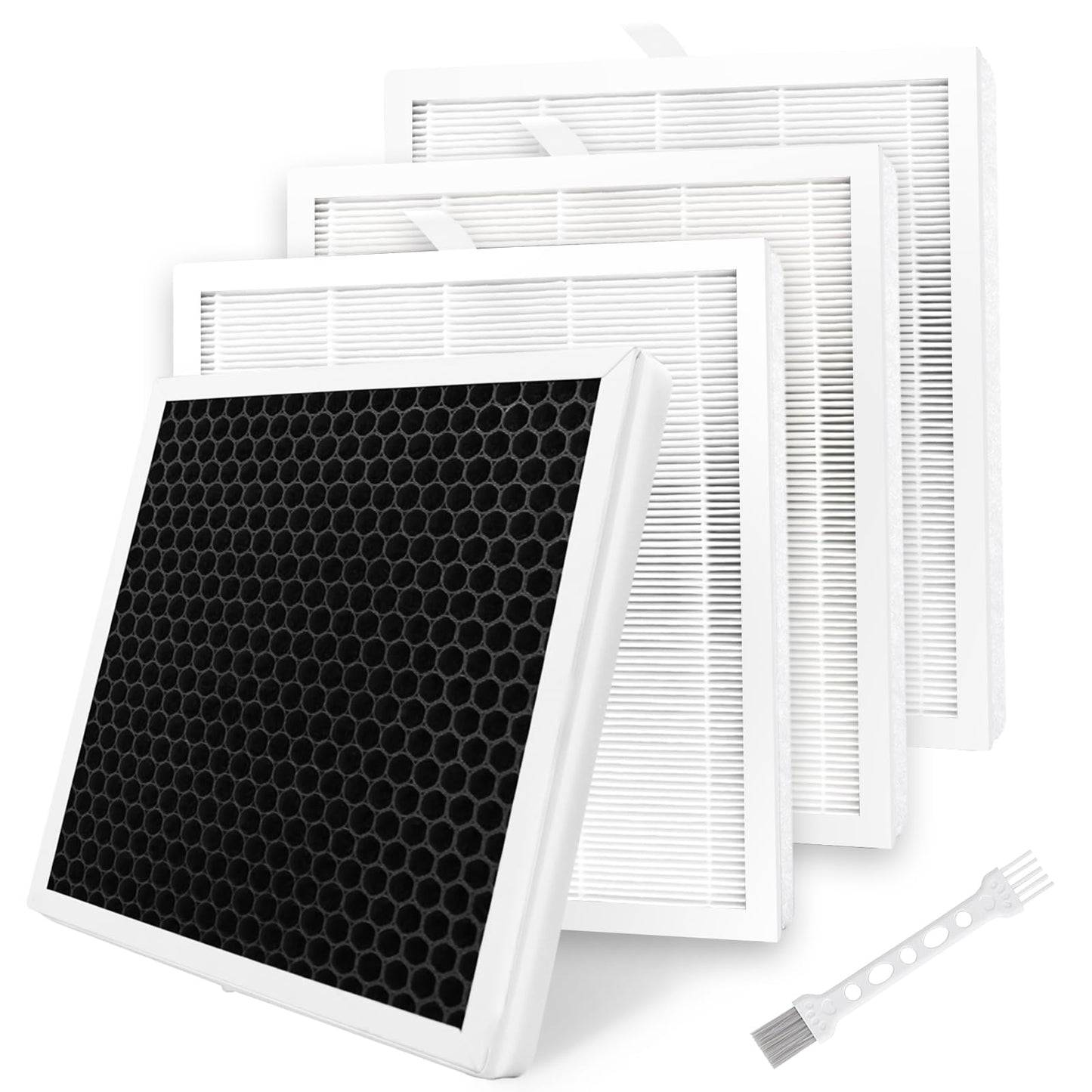 Laukowind 4 Pack E-300L Replacement Filter Compatible with MOOKA and MOOKA FAMILY E-300L, 3-in-1 Filter Replacement for Pet Dander, Bedroom And Office