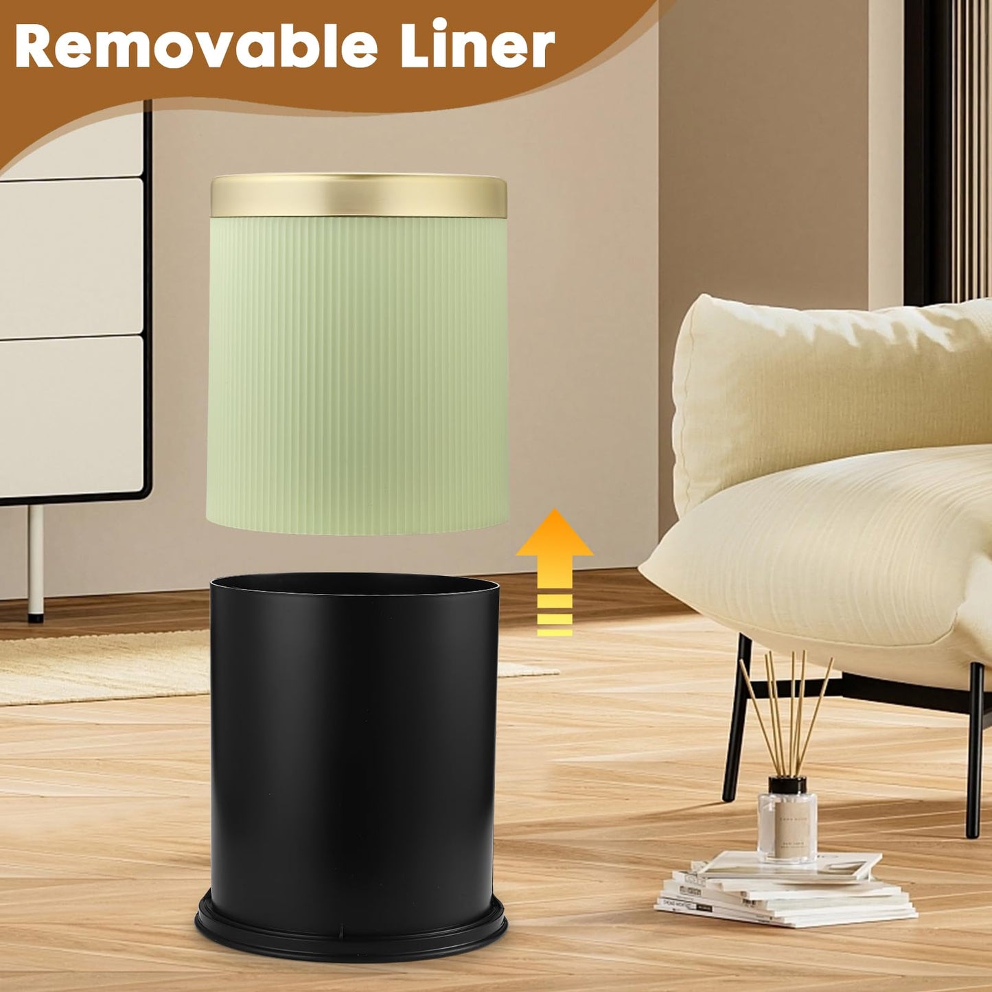 onlcuk Smart Touchless Bathroom Trash Can, 2.8 Gallon Automatic Motion Sensor Rubbish Can with Lid Electric Small Garbage Bin for Kitchen, Office, Toilet, Bedroom -Green