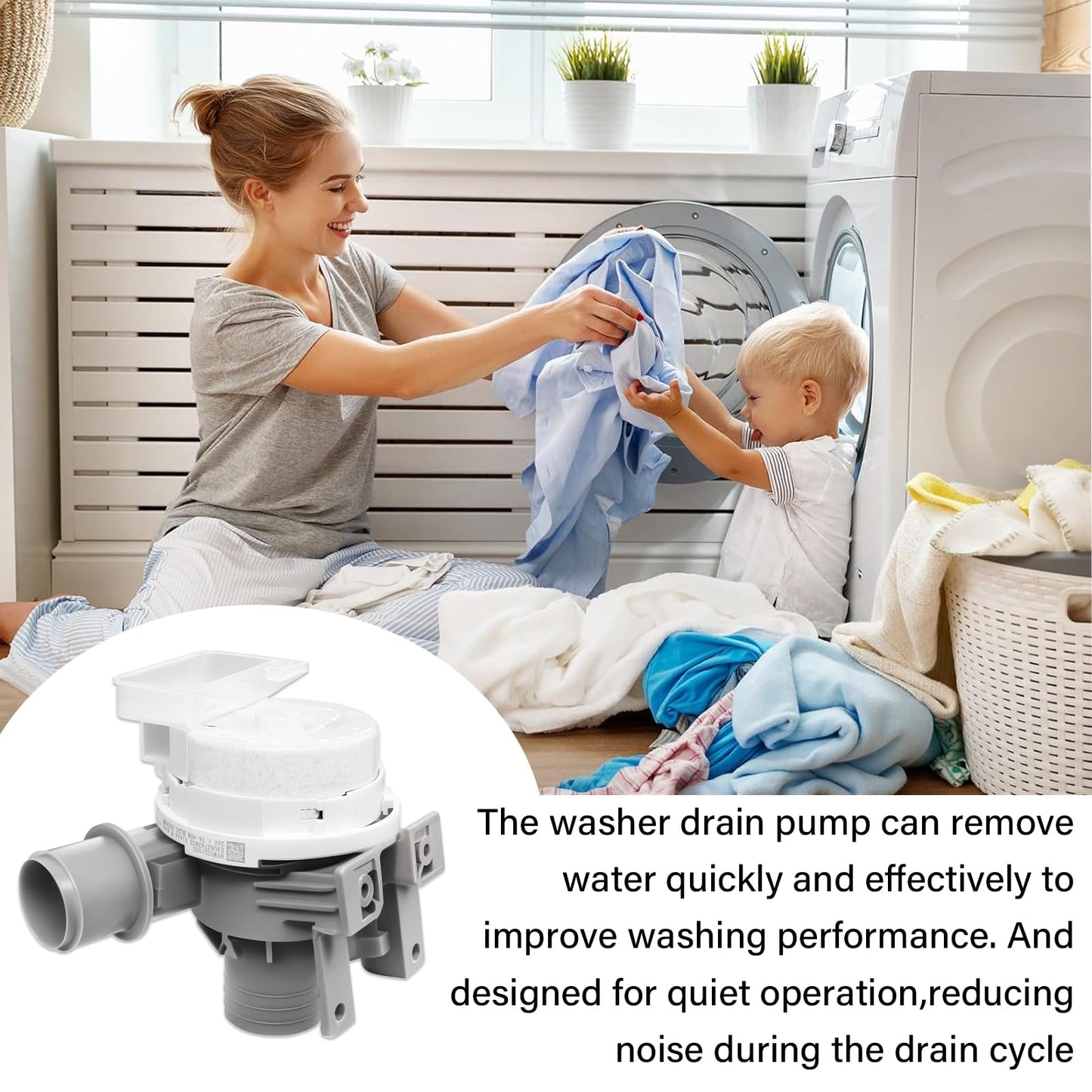 2025 Upgraded AHA75673404 Washer Drain Pump Assembly Fit for LG Washing Machine Drain Pump WT7800CV WT7100CW WT7060CW WT7300CV WT7800CW WT7900HBA WT7150CW Replace AP6978814 PS12748410