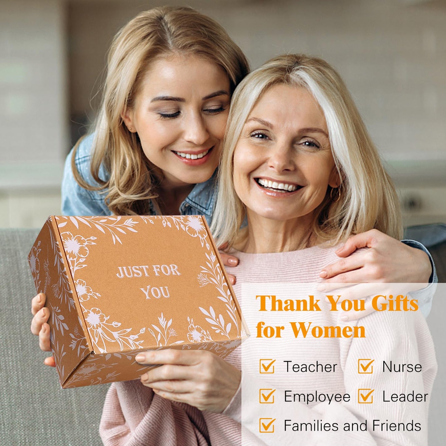 iAOVUEBY Thank You Gifts for Women, Employee Appreciation Gifts Baskets for Women Coworkers Nurse Teacher Secretary Mentor Leader Friend, Thank You Gift Box with 16oz Being Awesome Glass