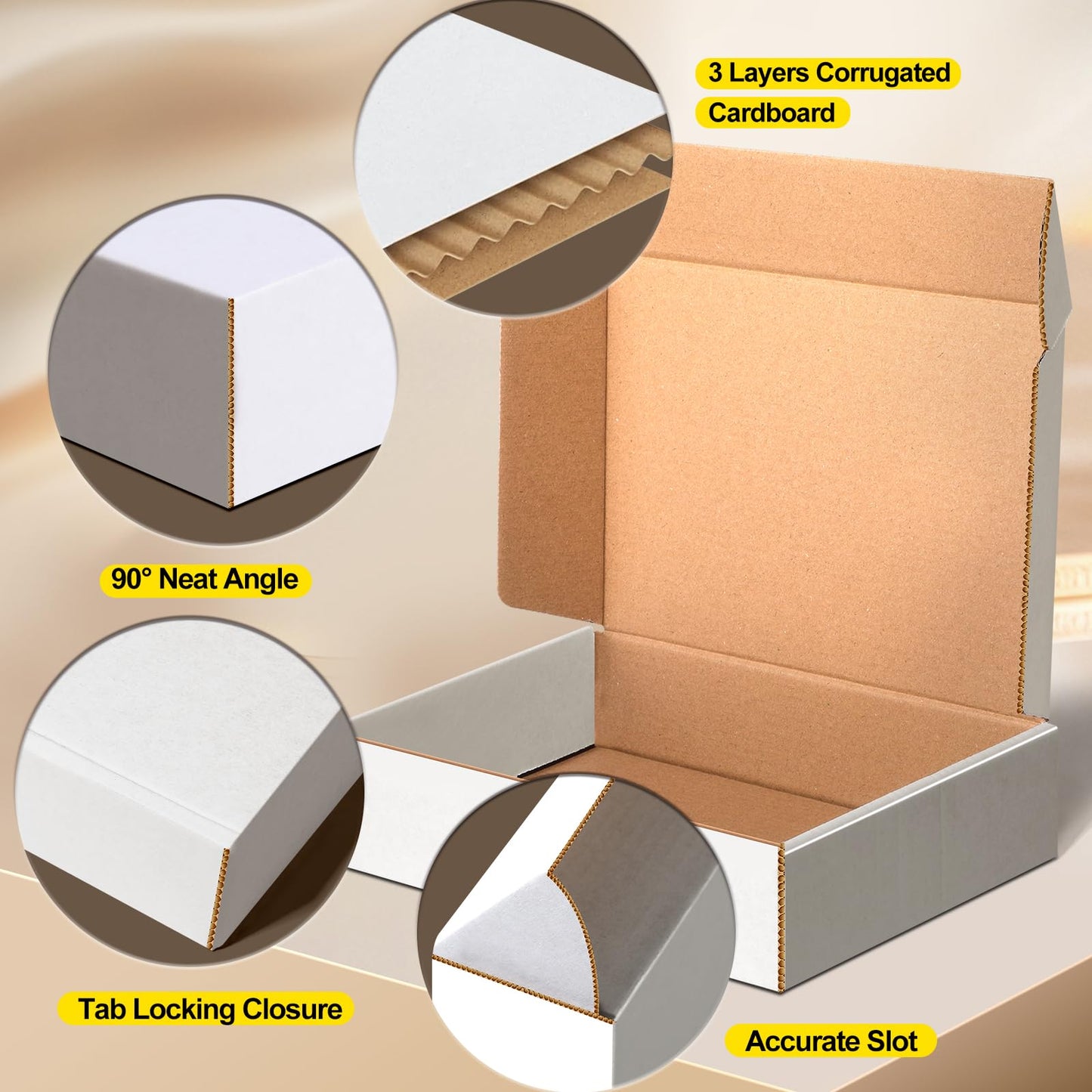 PACKKA 12x9x4 inches Shipping Boxes Set of 20, White Corrugated Cardboard Boxes Literature Mailer Boxes Gift Boxes Small Boxes for Shipping Wrapping Mailing Packaging Small Business