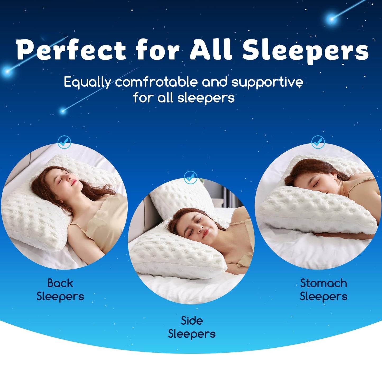 KUCEY Cooling Side Sleeper Pillow for Neck and Shoulder Pain, Luxury Shredded Memory Foam Curved Bed Pillows for Sleeping Set of 1- Adjustable Queen Size- Washable Cover Original White