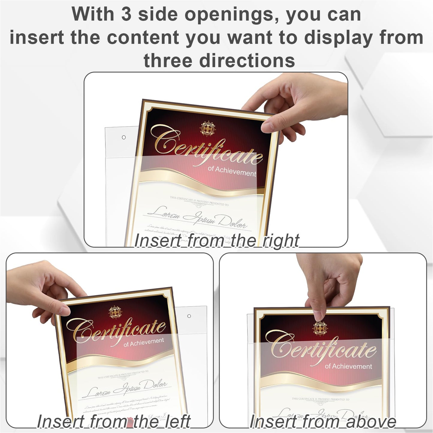 Suzile 8 Pcs Acrylic Window Sign Holder Hanging Acrylic Holder 8.5 x 11 Inch Office Door Signs with Suction Cup Hooks Hangers for Office School Store Restaurant Home