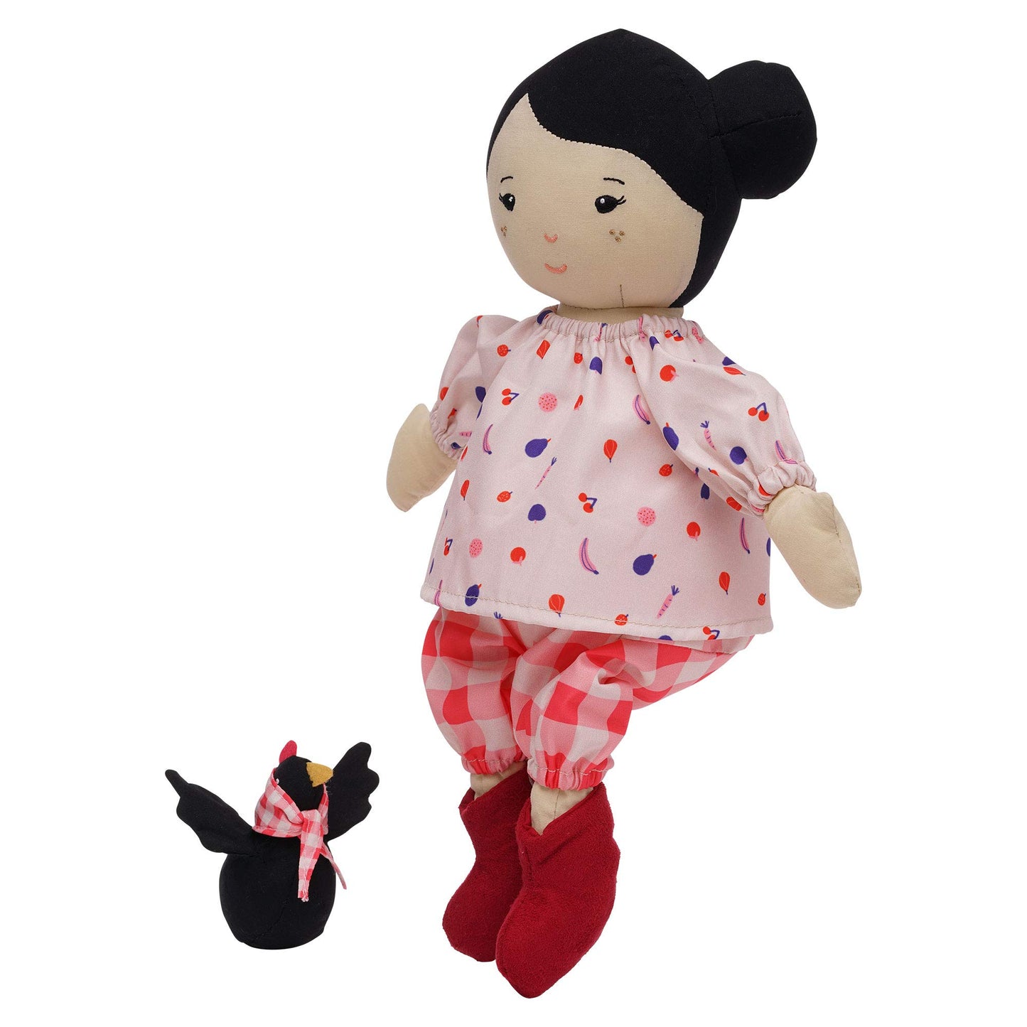 Manhattan Toy Playdate Friends Nico Machine Washable and Dryer Safe 14 Inch Doll with Mini Rooster Stuffed Animal
