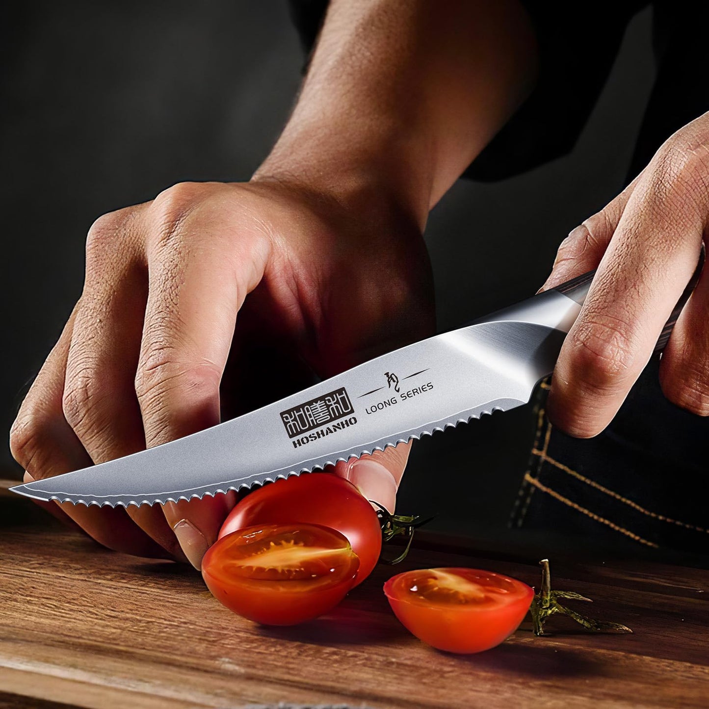 HOSHANHO 5 inch Tomato Knife, Ultra Sharp Japanese High Carbon Stainless Steel Tomato Slicer Knife, Professional Kitchen Knife for Cutting Vegetables and Fruits