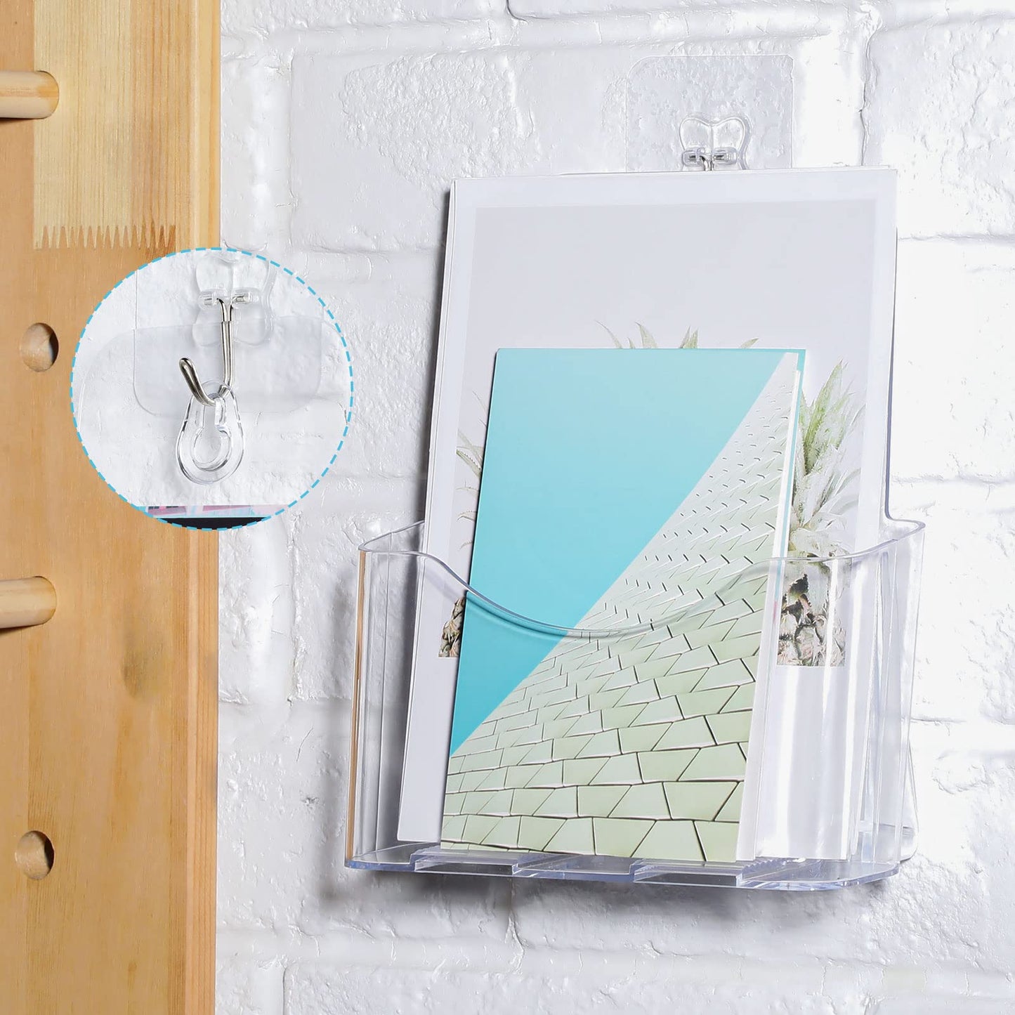 Chinco 10 Pack 6x8 Inch Acrylic Brochure Holders Bulk Commercial Menu Stands, Wall Mountable Display for School, Restaurants, Wedding, Literature, Pamphlets, Flyers and Trifold Documents