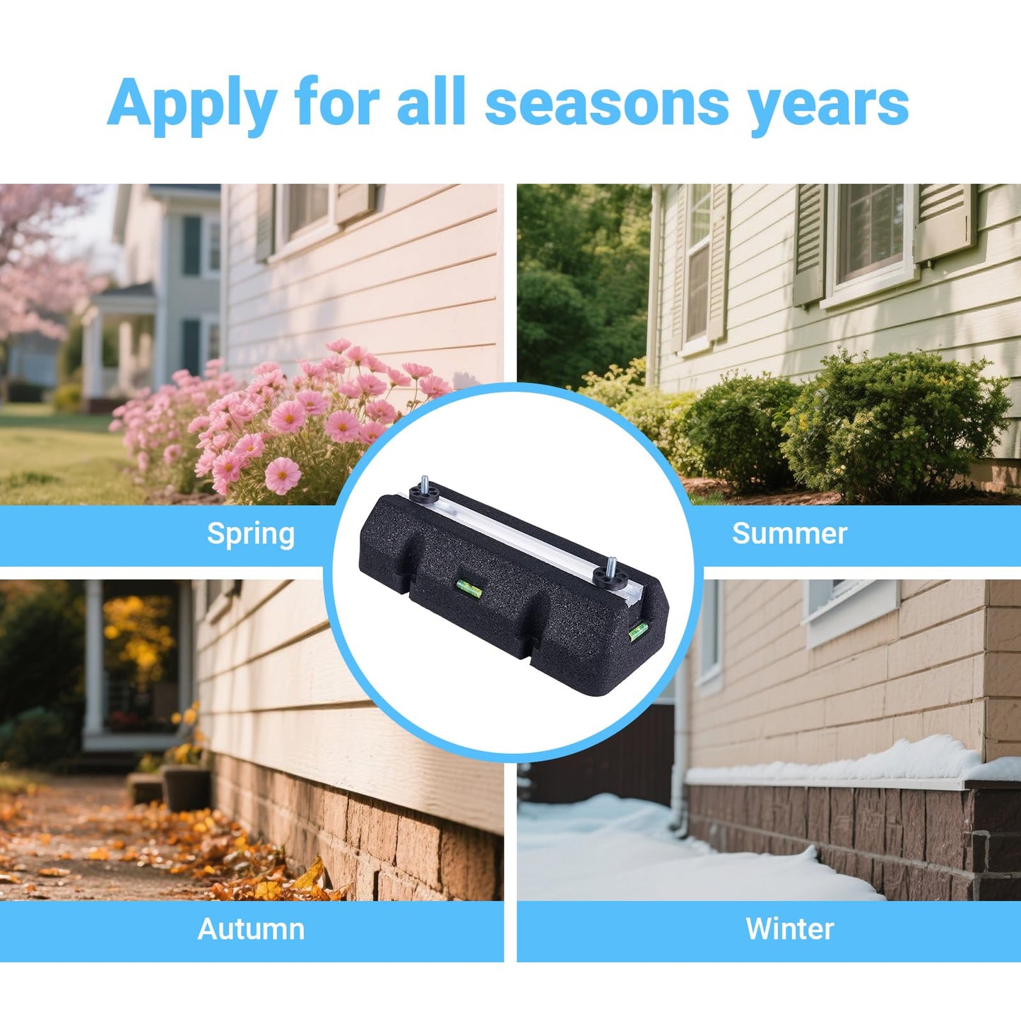 WISSCOOL Floor Mounting Base Kit Mini Split Air Conditioning Systems, Heavy-Duty Condenser Pad for AC Condensers Heat Pump System, Rubber Anti-Vibration Pads Outside 1500lbs 9000-18000BTU