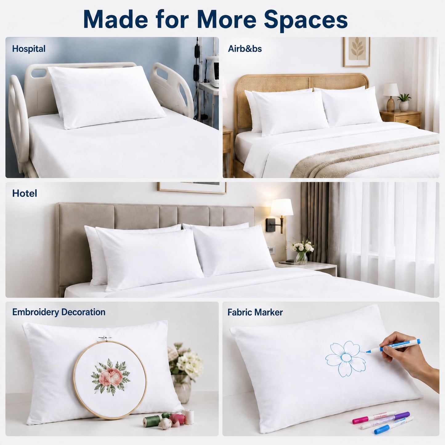 ZPECC White Pillow Cases Bulk 24 Pack - Standard Pillowcases with Envelope Closure, Soft Brushed Microfiber Pillow Cover for Hotel Airb&bs Hospital Bedding Essential