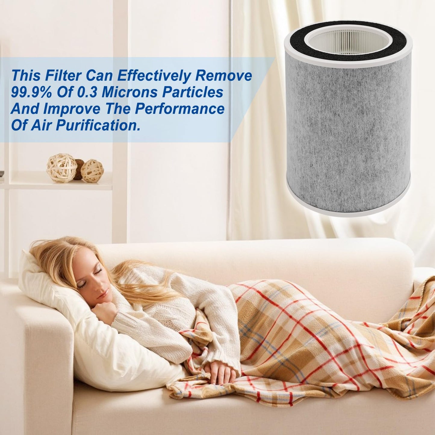 HP202 True HEPA Replacement Filter Compatible with Shark Air Puri-fier HP201, HP202, UA205, AP1000 and 3-in-1