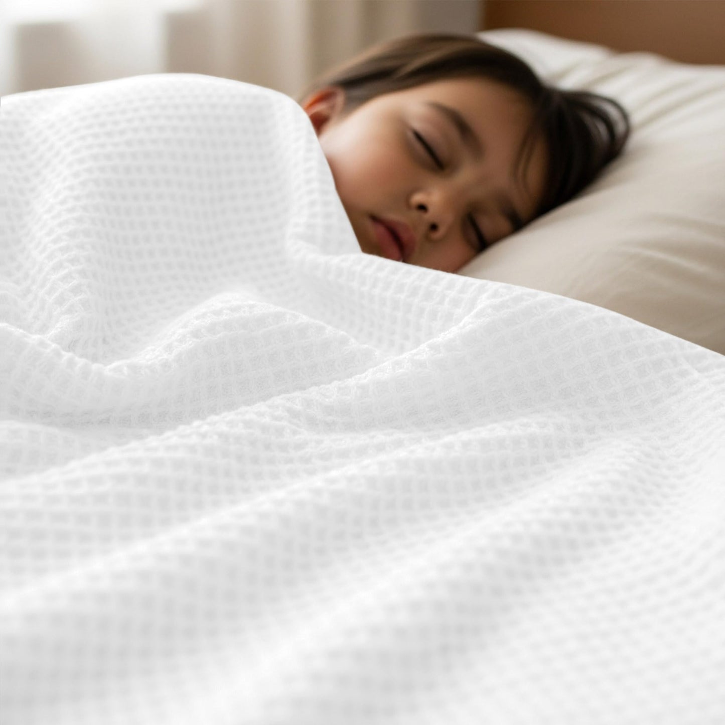 Utopia Bedding White Waffle Blanket Queen Size Soft Lightweight Breathable Cotton Blend Bed Blanket for All Seasons Luxury Throws for Bed Couch and Sofa