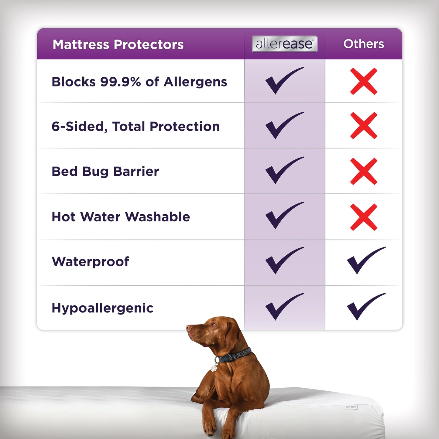 AllerEase Ultimate Allergy Protection and Comfort Zippered Mattress Protector, Twin, White