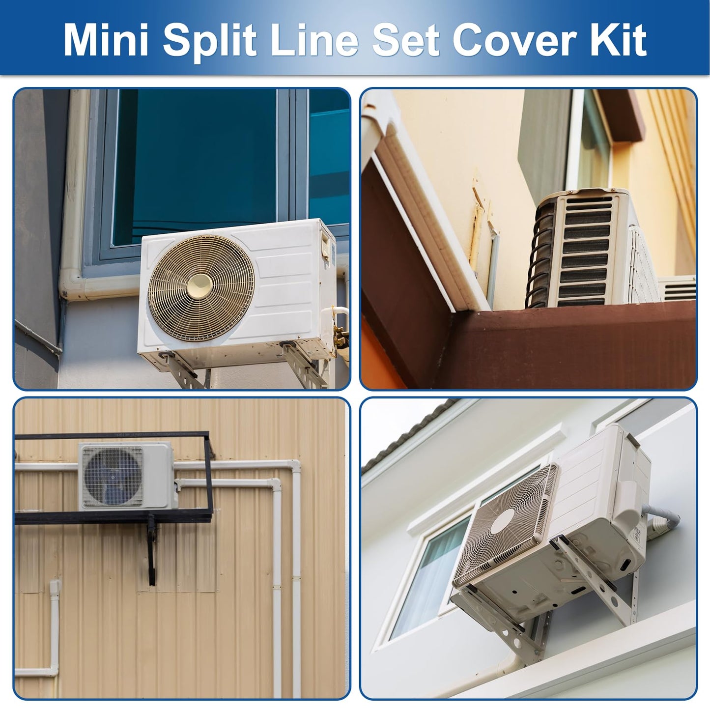 Cenipar 3" 18.5Ft Mini Split Line Set Cover Kit, Decorative PVC Line Hide for AC and Heat Pump, Easy Installation, White