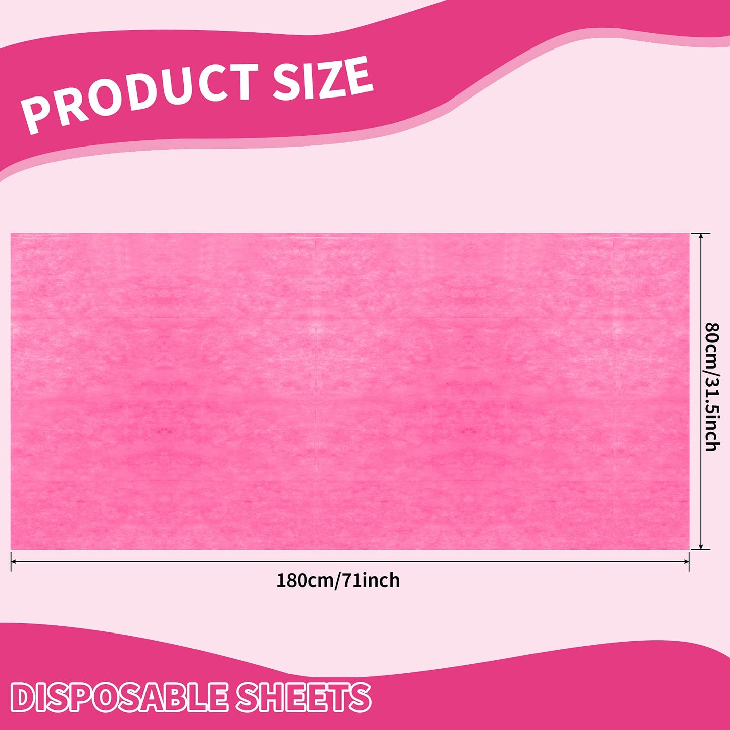 100 Pieces Disposable Bed Sheets Non-woven Spa Fabric Sheets Waterproof Massage Table accessories Oil Proof Bed Cover for Travel Spa Tatto Hotel Salon, 31.5 x 71 Inch(Pink)