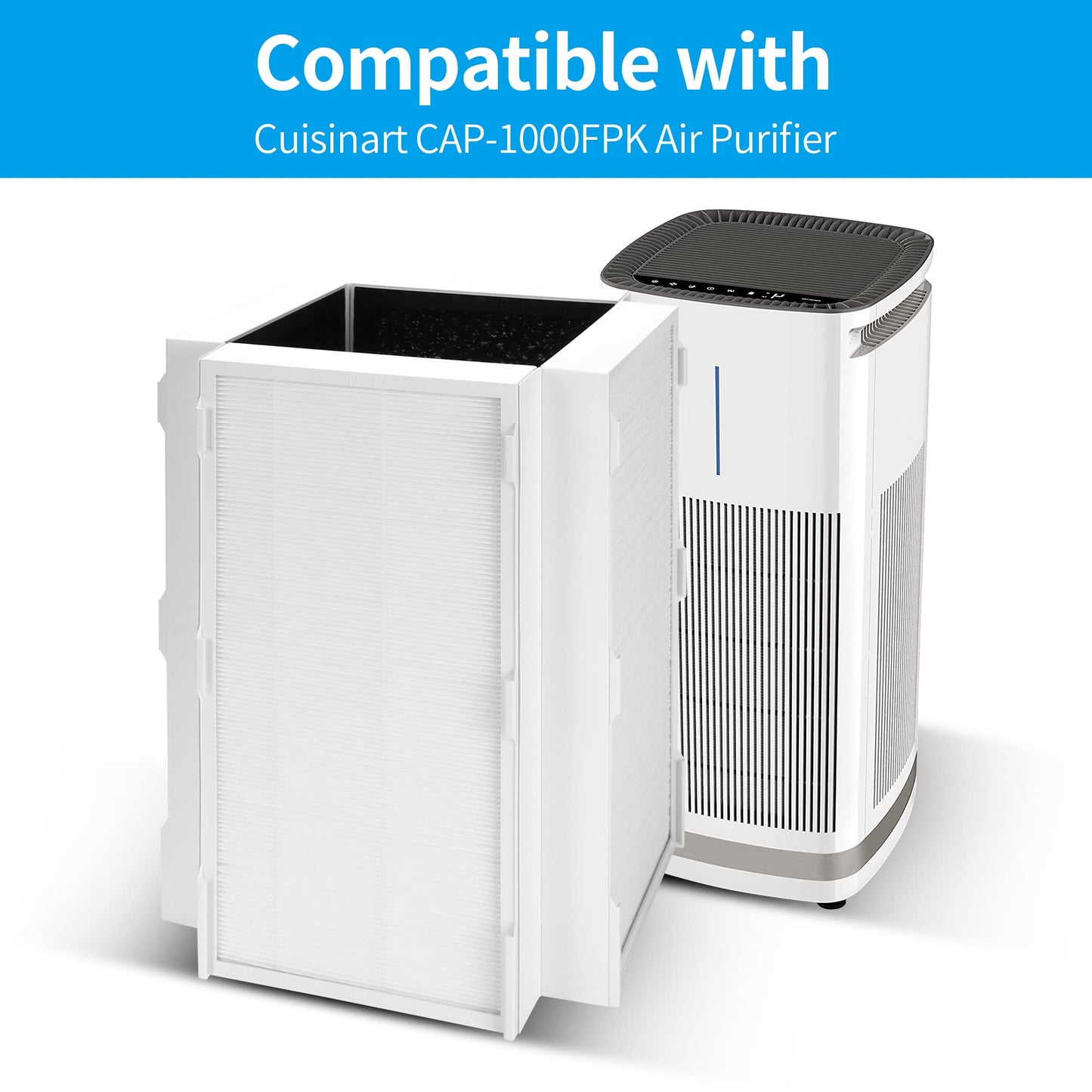 Breabetter 1-Pack CAP-1000FPK Replacement Filter Compatible with Cuisinart CAP-1000FPK Air Purifier, 3-in-1 Filtration
