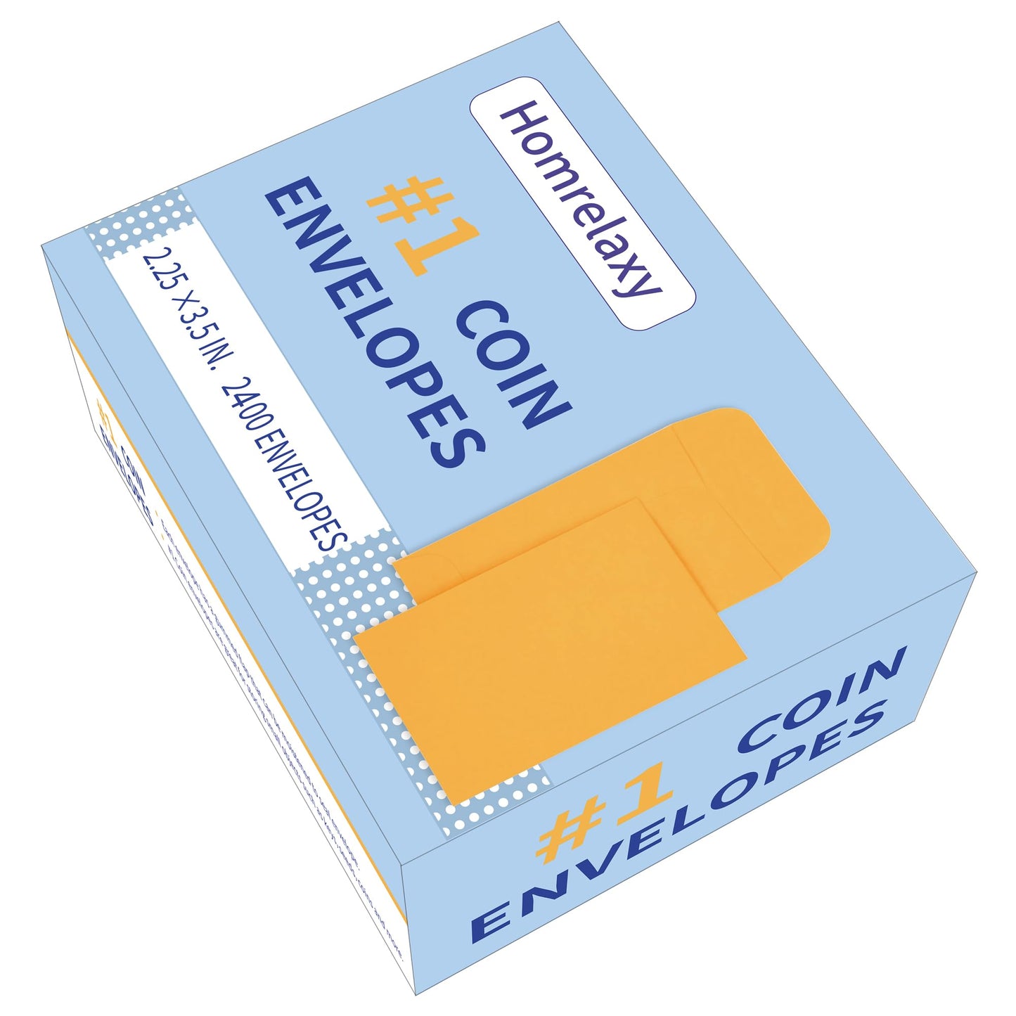Homrelaxy #1 2400 Pcs Small Coin Envelopes 2.25" x 3.5" with Gummed Flap, Yellow Kraft Mini Envelopes for Storing Keys, Stamps, Seeds, Tips and Small Items (2400)