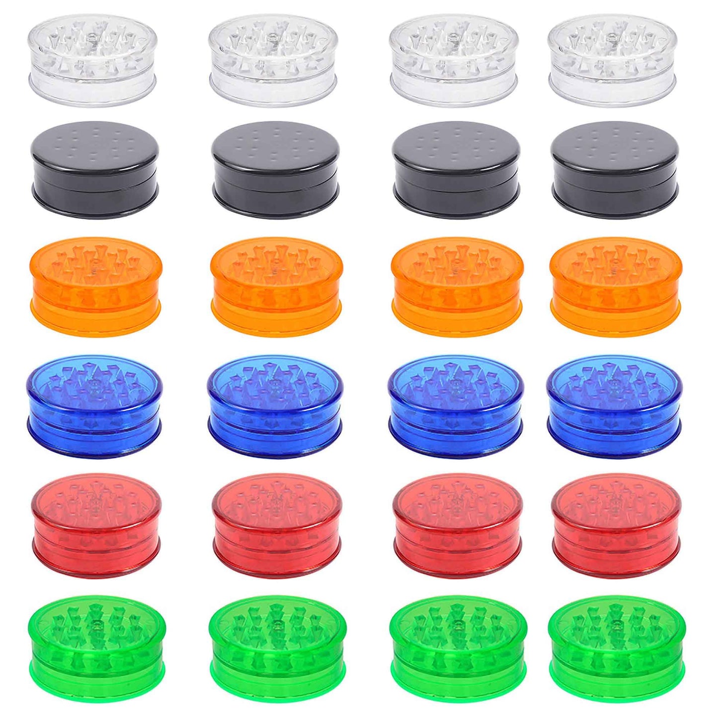 24 Pack Herb Grinder, 2.3in Small Spice Grinder With Storage, Portable And Disposable Plastic Grinder, Mix