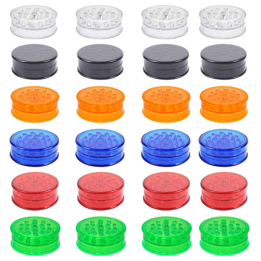24 Pack Herb Grinder, 2.3in Small Spice Grinder With Storage, Portable And Disposable Plastic Grinder, Mix