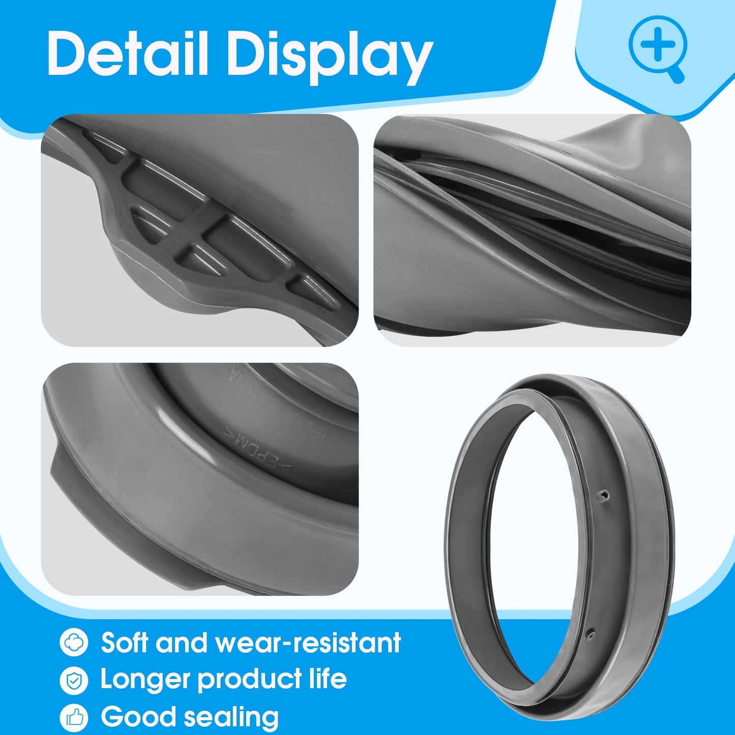 WH08X23479 Washer Door Boot Seal Door Diaphragm Compatible with GE Front Load Washer, Door Gasket Replacement Part 4467230 AP6032732 PS11763264 EAP11763264