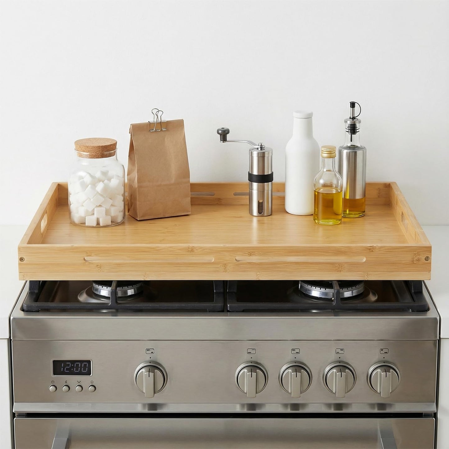 HOOBRO Bamboo Stove Top Cover, Noodle Board Stove Cover, Stove Top Cover Board for 30”x22” Electric Stove, Gas Burners, Stove Cover Cutting Board for Kitchen, Sink, Oven, Natural YL77TL01