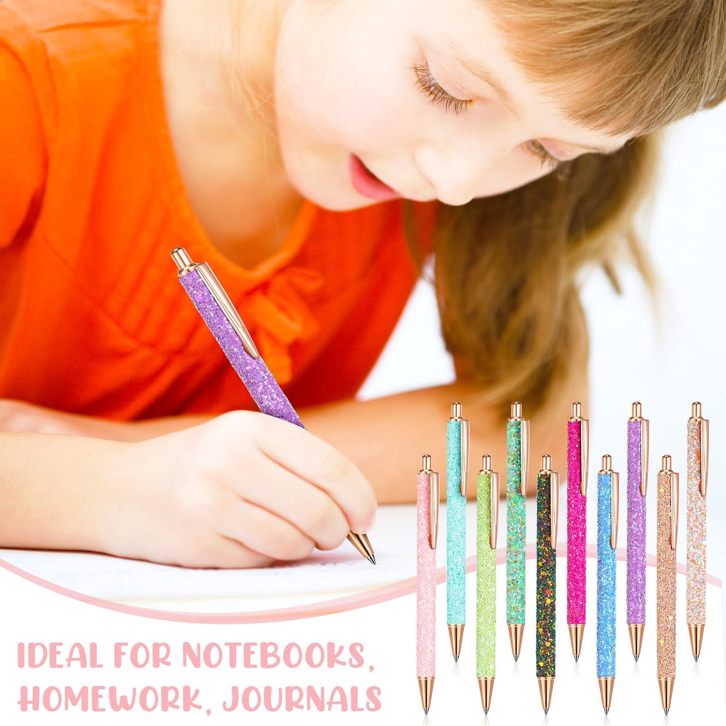 CHENGU 30 Pack Sparkly Fancy Ballpoint Pens Set Glitter Metal Sequins Pens for Women Supplies Black Ink Medium Point 1.0 mm for Birthday Wedding Office School Home Multicolor