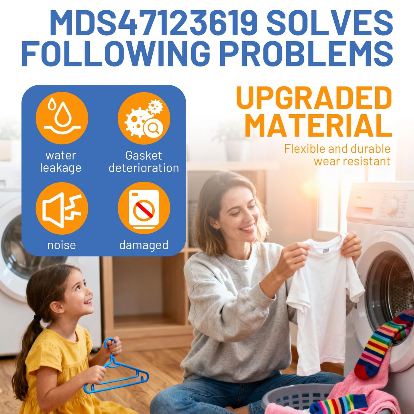 WM3700HWA/00 WM3500CW/00 WM3700HVA/00 Washer Door Boot Seal Gasket WM3270CW WM3180CW/00 WM3080CW/00 WM3670HVA/01 WM3370HVA/01 MDS47123619 for Kenmore,for LG Front Load Washer Rubber Seal