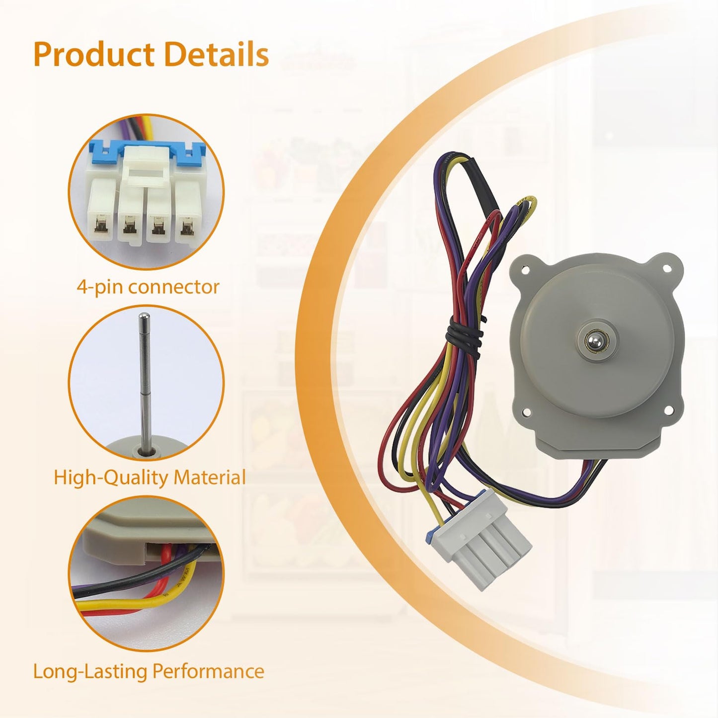Refrigerator Evapoartor Fan Motor Fit for LG LBNC15231P LBNC15231V LRTLS2403S LTCS20020B LTCS20020S LTCS20020W LTCS20030S LTCS20120S LTCS20120W LTCS20220B LTCS20220S LTCS20220W