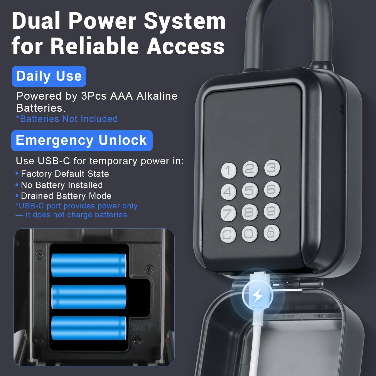 Prohomchoic Smart Lock Box for Keys, Bluetooth & PIN Code Unlock, APP Controlled Electronic Key Lockbox for Doorknobs Handles, Generate eKeys & Passcodes Remotely for Airbnb Rental Realtor (Portable)