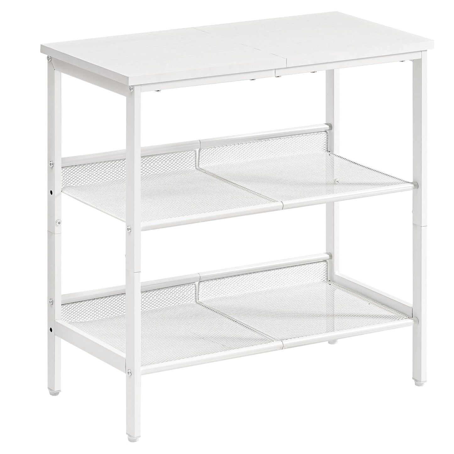HOOBRO End Table, 3-Tier Narrow Side Table, Nightstand with 2 Flat or Slant Adjustable Shelves for Small Spaces, Hallway, Living Room, Bedroom, Sturdy, Easy Assembly, White WT23BZ01G1