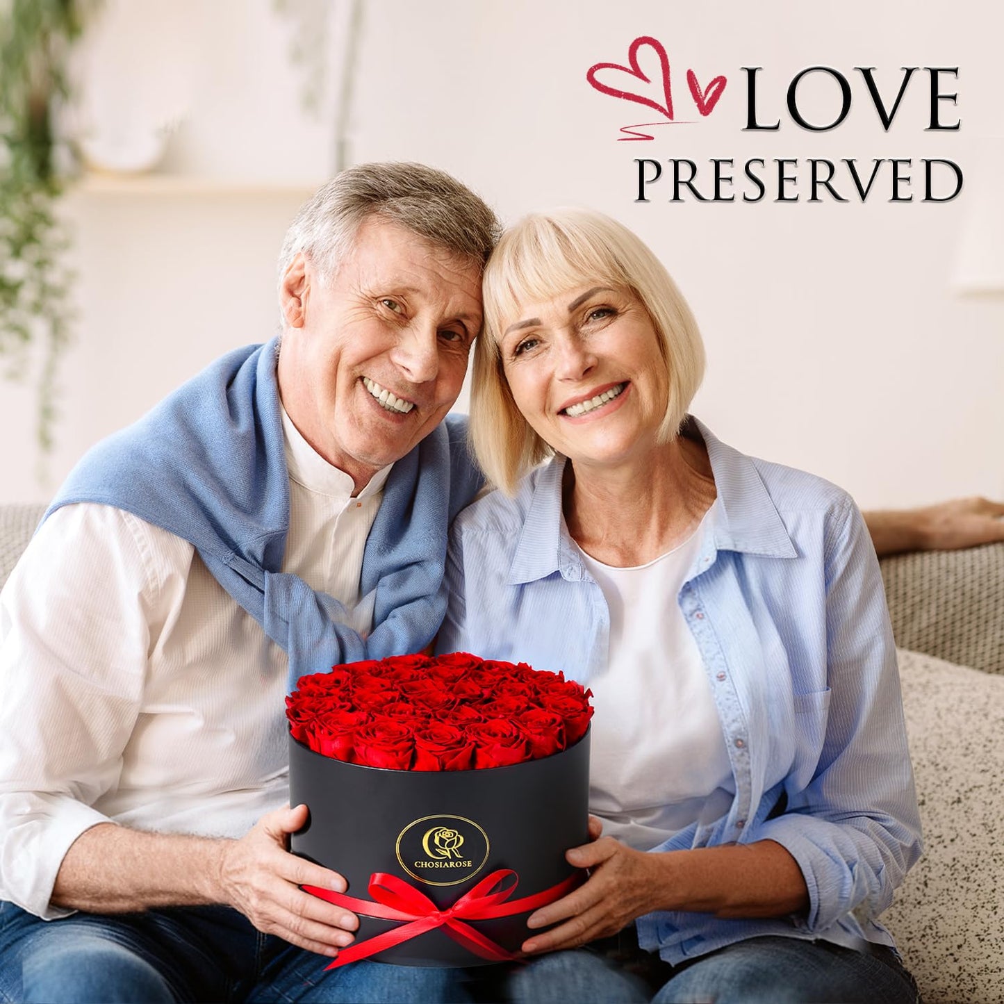 ChosiaRose Flowers Forever Preserved Roses - 27 Preserved Flowers for Delivery Women Birthday Gifts for Mom Grandma Forever Flower in a Box Rose Gift for Her Wife Anniversary Valentines Gift for Women