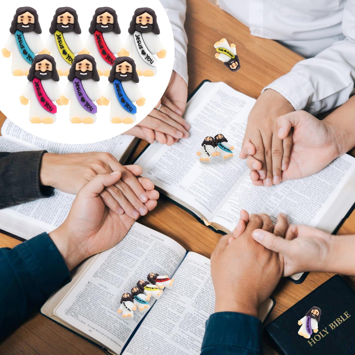 HSDJLXZ 350 Pieces Little Jesus Statue Bulk Pocket Jesus Love You Jesus Minifigure Church Christmas Party Gift Baptism Gift