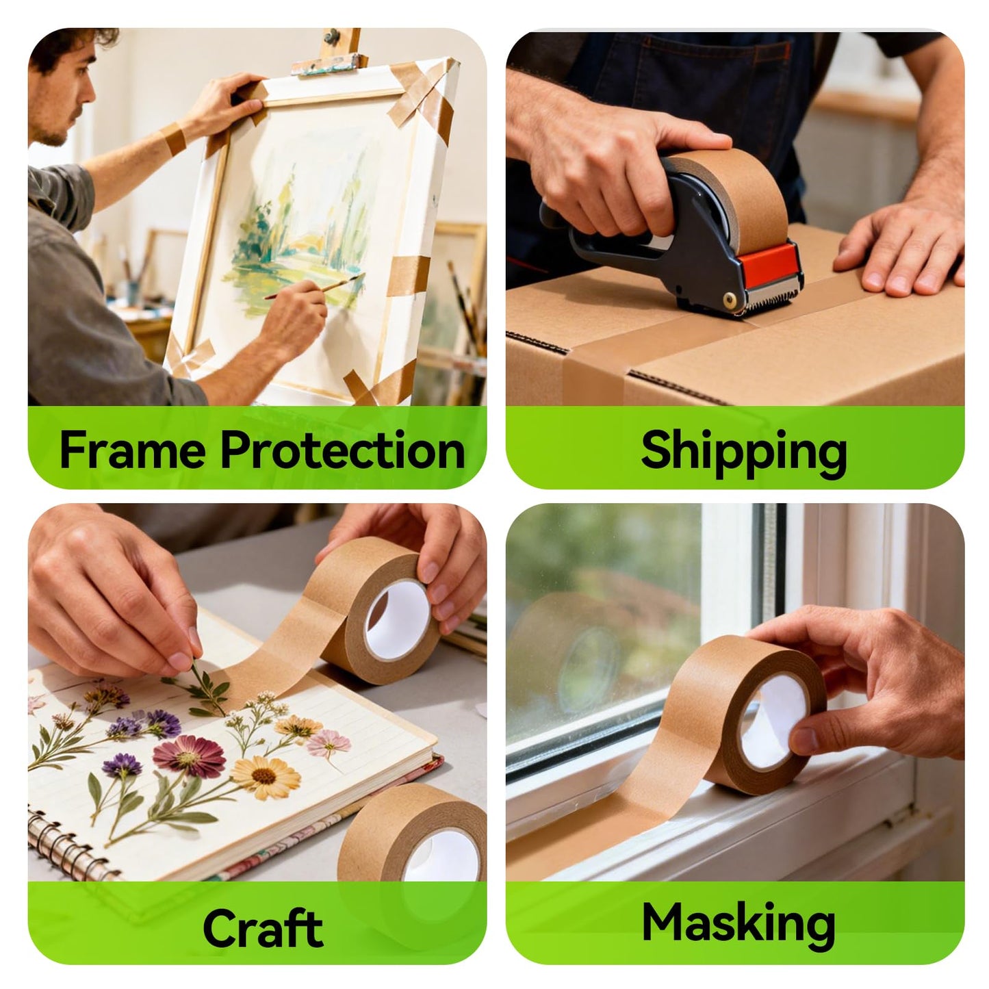 Joisonwoo 10-Pack Brown Packing Tape 2" x 50 Yards – Heavy Duty Brown Tape Packing for Moving, Shipping & Storage | Strong Adhesive, No Splitting, Easy Tear | Must-Have for Secure Box Sealing