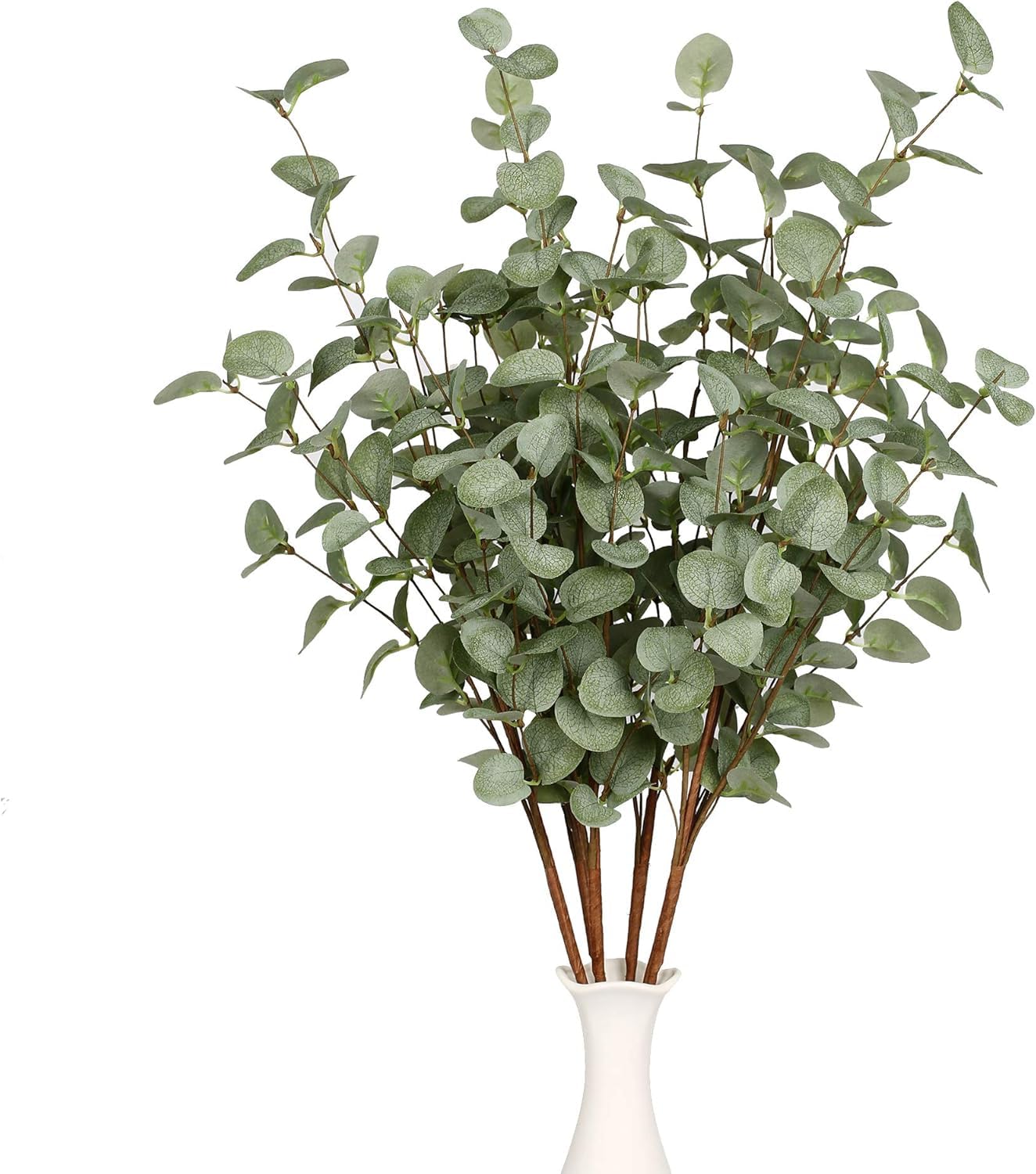 VGIA 12 Pcs 27" Eucalyptus Stems Greenery Stems Eucalyptus Leaf Spray in Green Silk Plastic Plants Floral Artificial Plants for Home Party Wedding Decoration