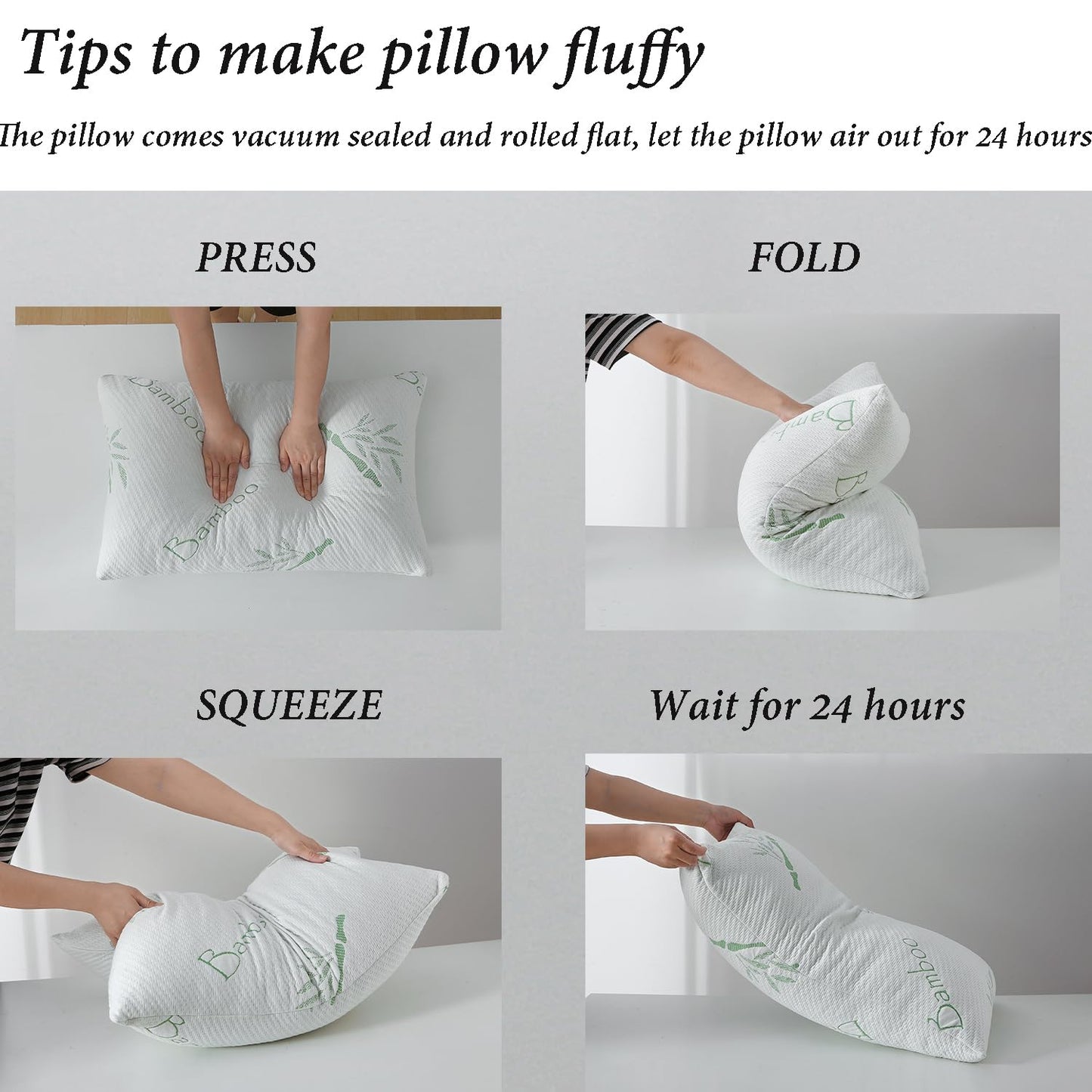 Memory Foam Pillows Queen Size set of 2, Shredded Memory Foam Bed Pillow for Sleeping, Adjustable Fluffy Pillow with Cooling Breathable Cover for All Sleepers, Hotel Quality Rest Pillow Queen 2 Pack