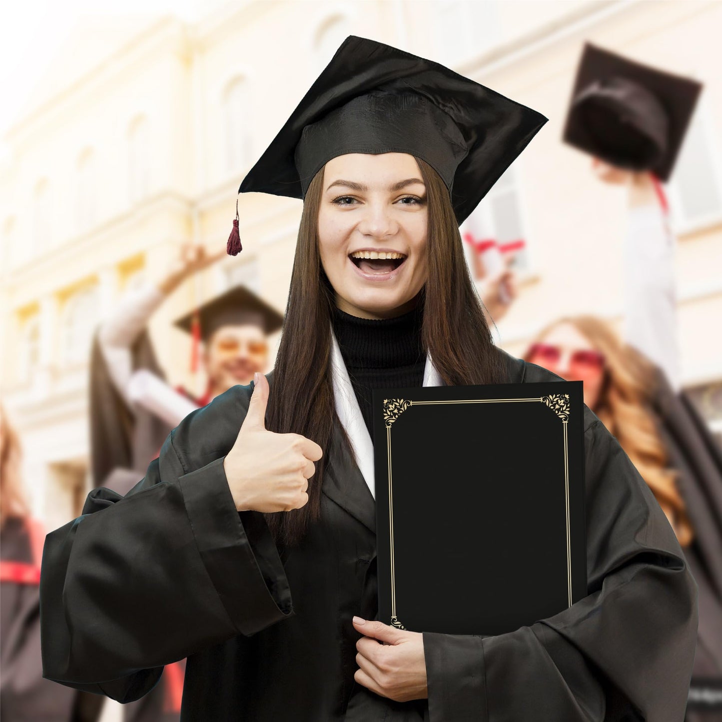 Black Certificate Holders 8.5 x 11, 120 Pcs - Used as Award Certificate Folders with Gold Foil Border for Letter Size 8.5" x 11" Certificates, Awards, Documents and Diplomas