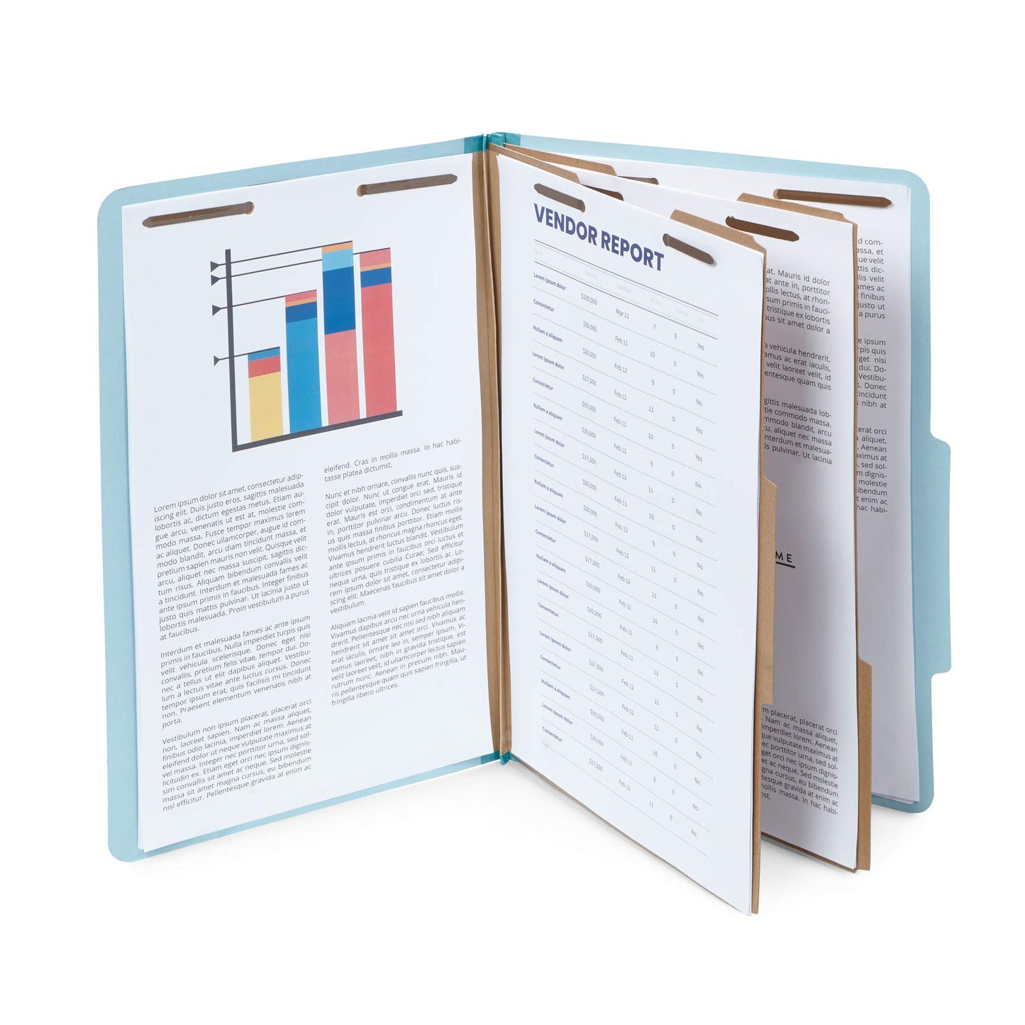 10 Blue Legal Size Classification Folders - 2 Divider 2 Inch Expansions - Durable 2 Prongs Designed to Organize Standard Law Client Files, Office Reports - Legal Size, 8 3/4 x 14 3/4, 10 Folders