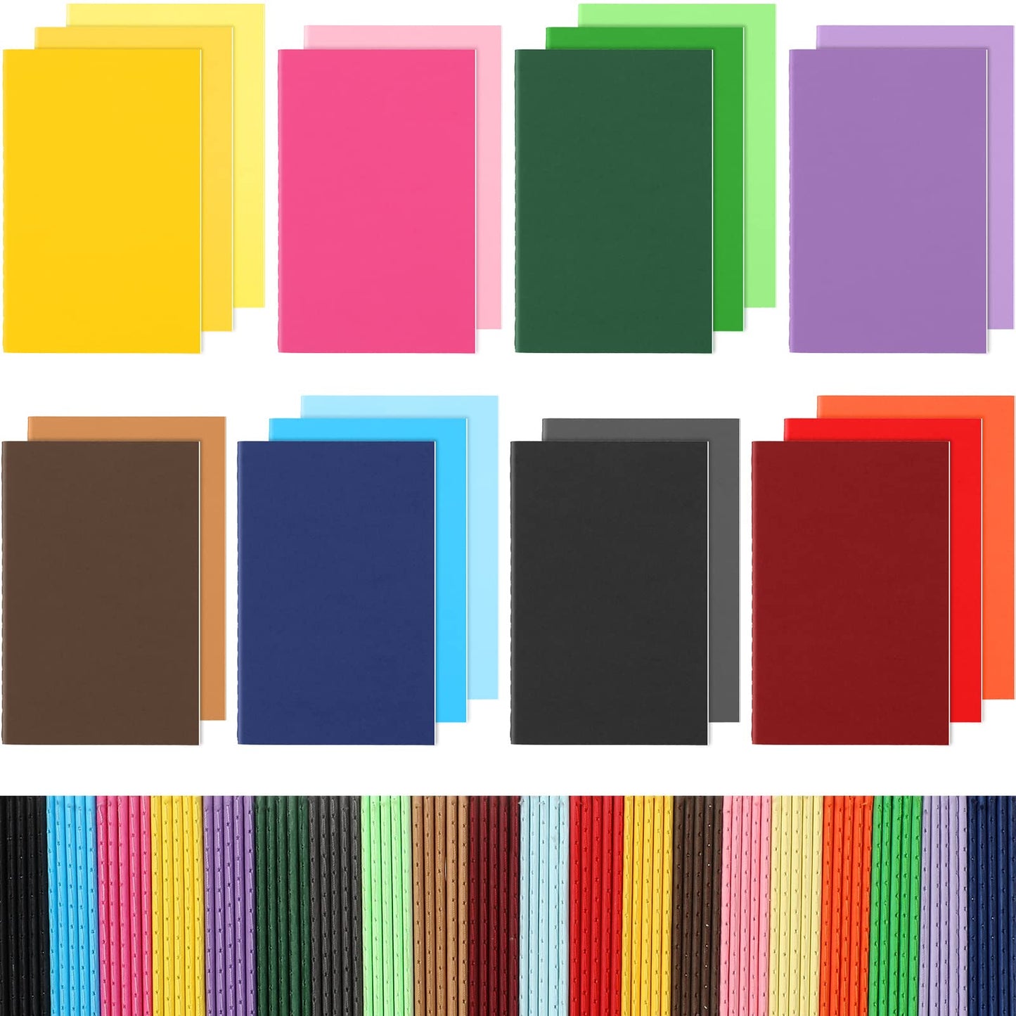 Yexiya 100 Packs Mini Notebooks Colorful Lined Small Pocket Notebook Blank Marriage Memos Notepad Set Thanksgiving Christmas Gift School Students Kids Sketch Drawing, 3.5 x 5.5 Inch, 20 Color