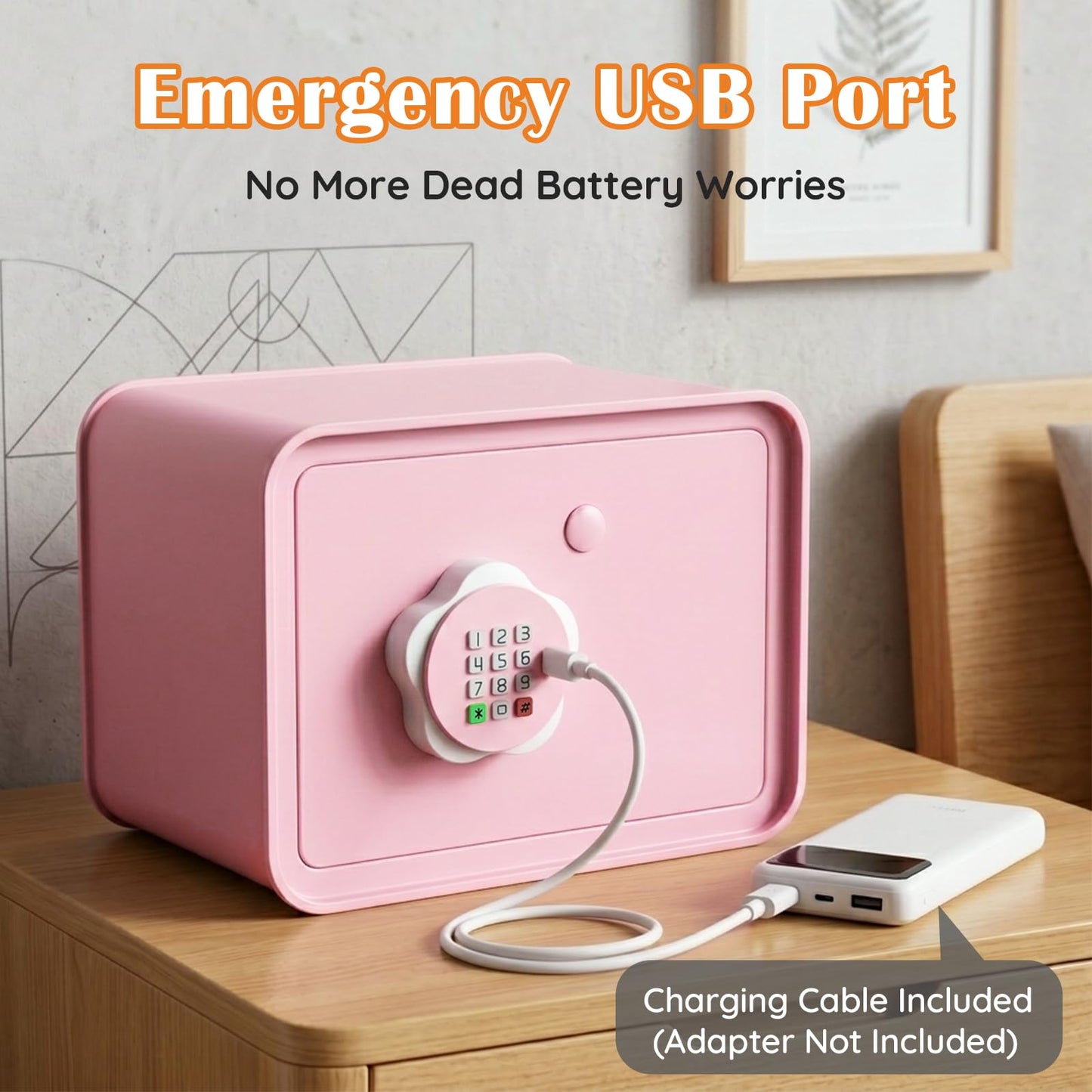 Mini Safe Box for Money Coin Cash-Piggy Bank for Kids, Electronic Small Safes for Boys Girls, Ideal Christmas Birthday Gift, DIY Stickers,Pink