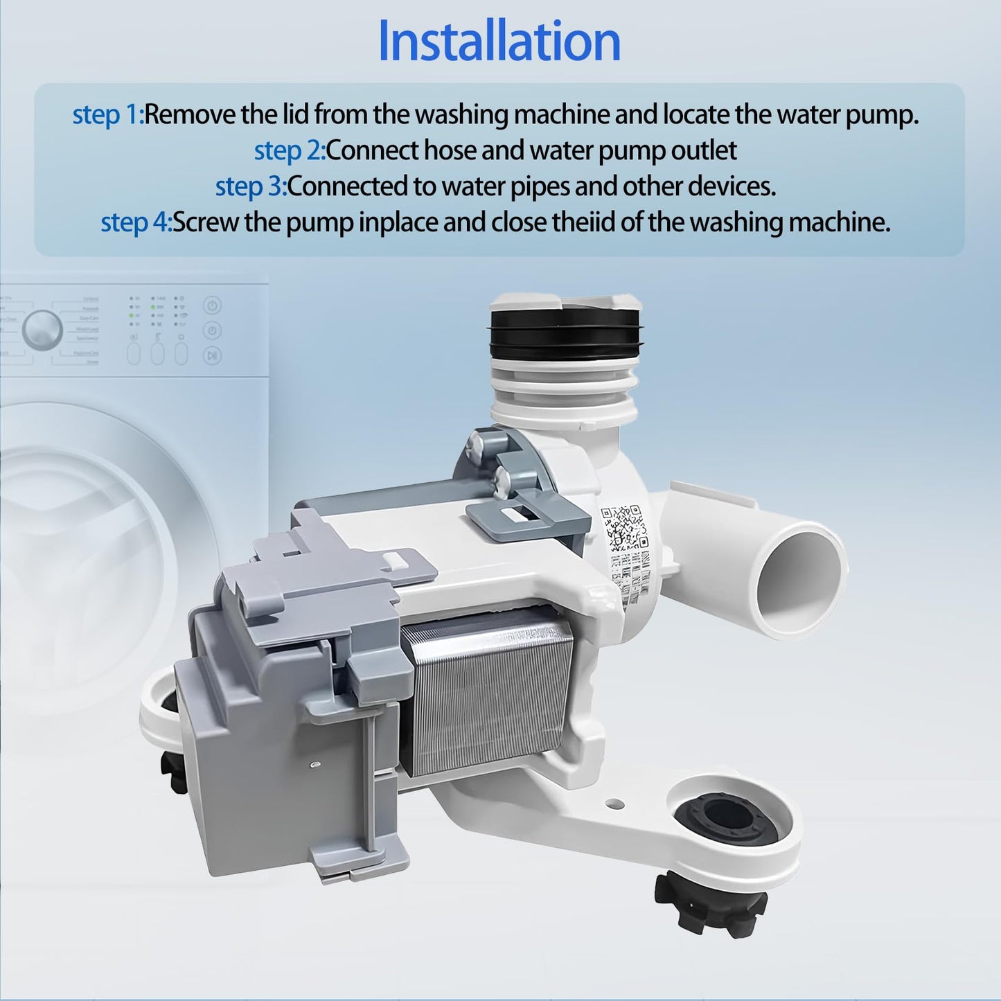 WA45K7600AW/A2 WA40J3000AW/A2 WA45N3050AW/A4 WA45T3200AW/A4 Drain Pump Assembly Fit for samsung WA45K7600AW/AA WA40J3000AW/AA WA45H7000AW/A4 WA52M7750AV WA45M7050AW/A4 WA48H7400AW/A2 WA400PJHDWR