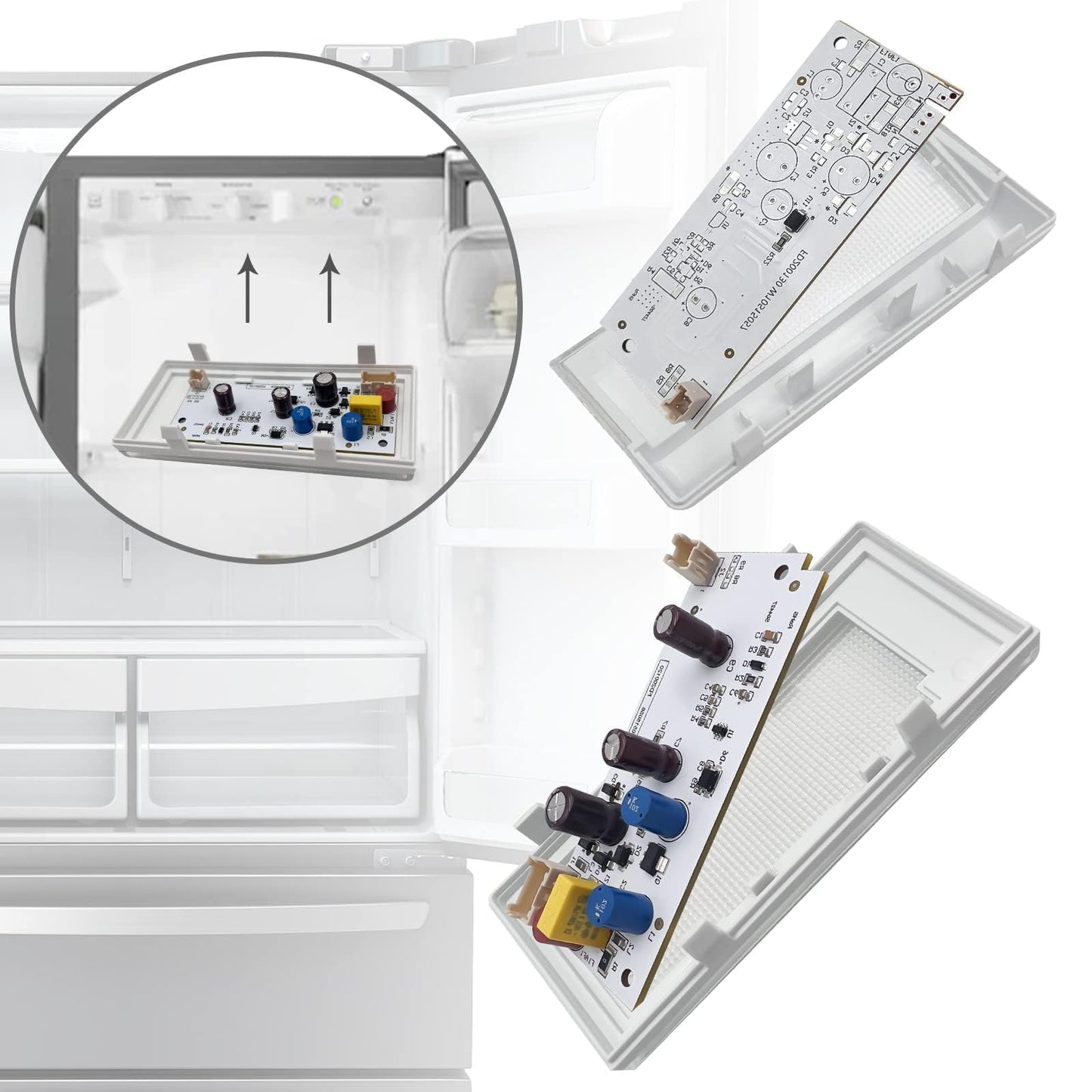 WISINY W10515057 W10515058 Refrigerator LED Light Compatible for Whirlpool Fridge Light Replacement WRS325FDAM04 Fix the Flickering Replaces WPW10515058 1Pcs and WPW10515057 2Pcs