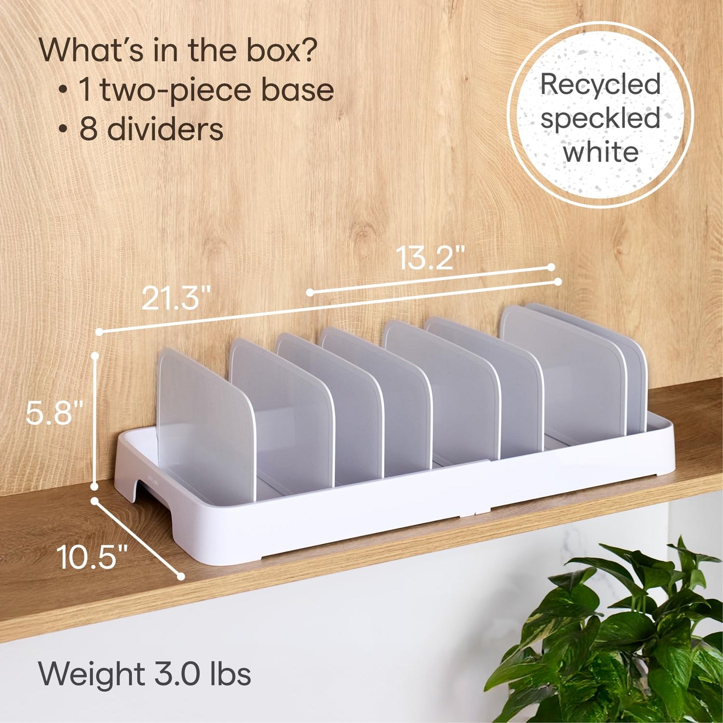 YouCopia StoraLid Expandable Food Container Lid Organizer with Tall Dividers, 40 Lid, Premium Edition