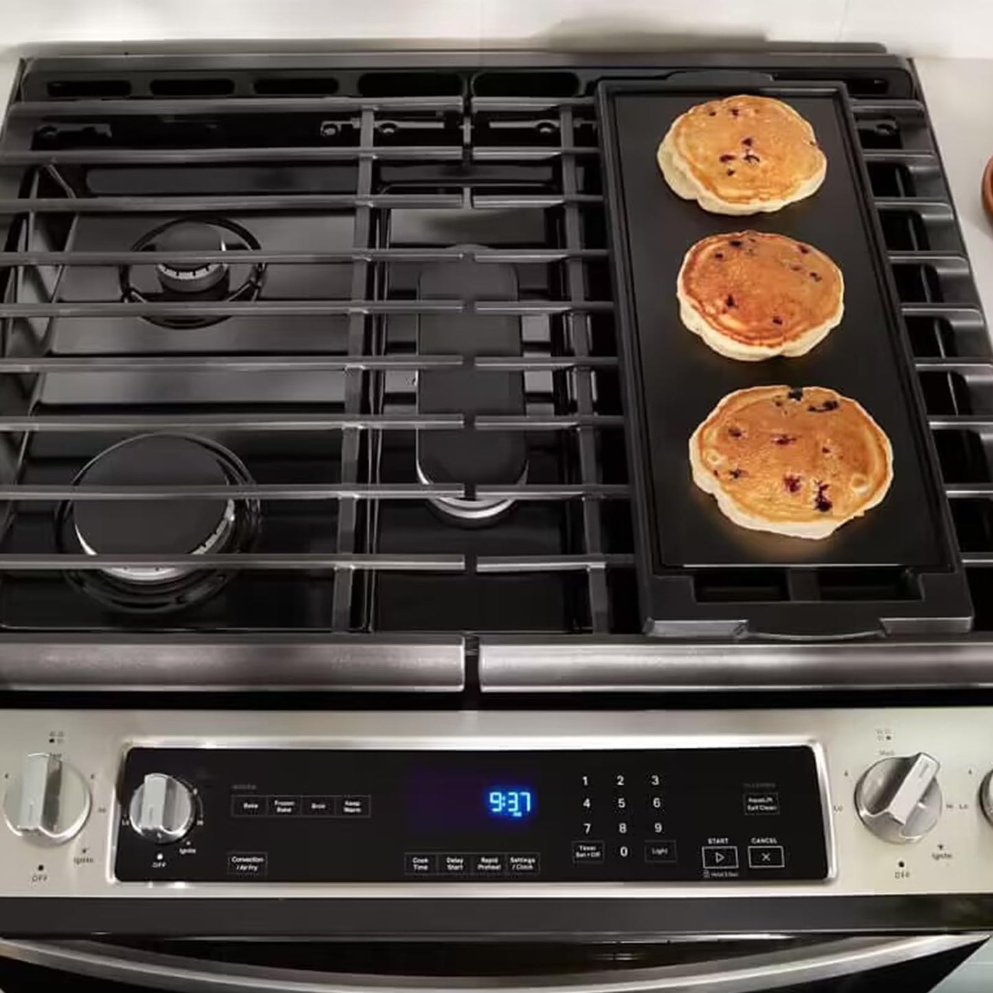 Upgraded W10432544 Griddle Replacement for Whirlpool Gas Stove Griddle Plate Cast Iron Range Griddle W10432539 Whirlpool KitchenAid Jennair Maytag Gas Cooktop Parts Burner Center Griddle Flat Top Pan