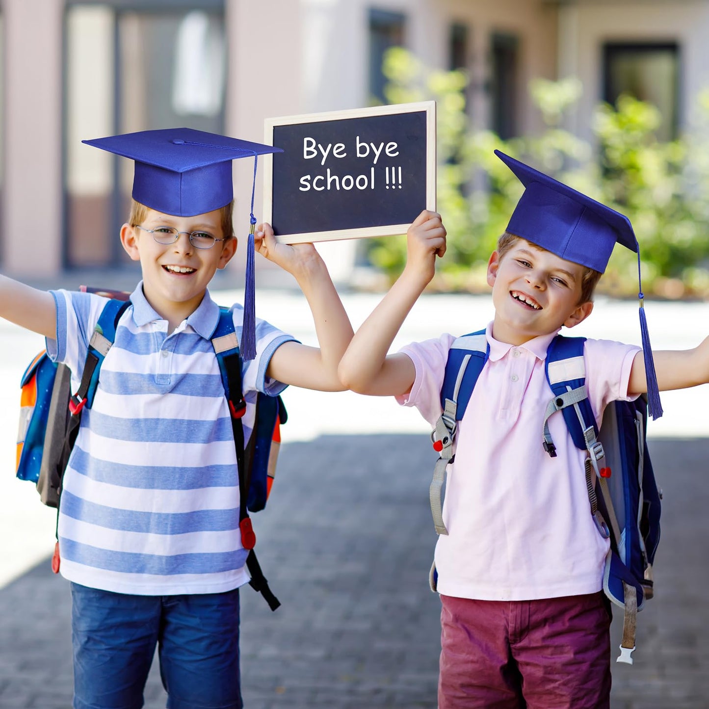 BeapTcely 20 Pcs Preschool Grad Caps, Kindergarten Graduation Cap Child Size Grad Hats with Tassel for Preschool (Blue)