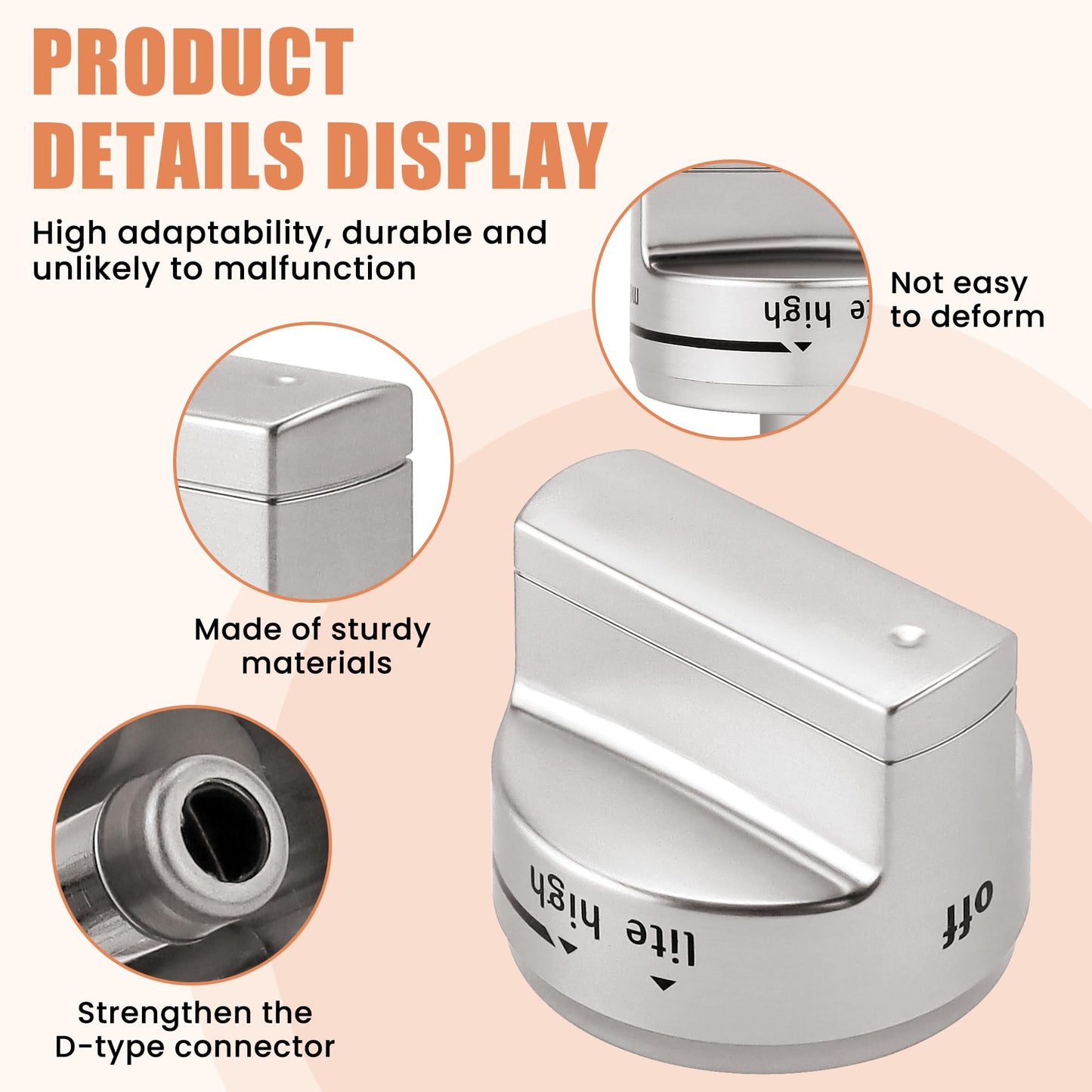 AMI PARTS W11101439 Stove Knobs Compatible with Maytag Range Knobs Replacements for MGR6600FZ0 MGR6600FB0 MGR6600FW0 MGR6600FZ1 MGR6600FZ3 MGR7700LZ0 MGR7700LZ10 5PCS