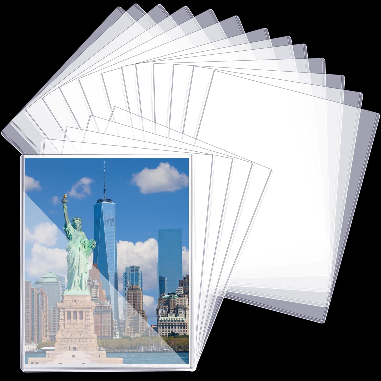 25 Pcs 8 1/2" x 11" Rigid Print Protectors Clear Sheet Protectors Hard Plastic Paper Page Magazine Protectors for Collectors Rigid Top Loaders Document Holder Birth Certificate Protector